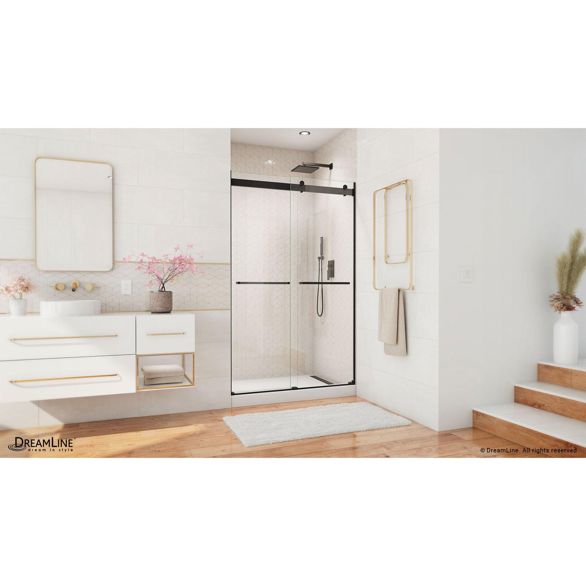 44" - 48" W 76" H Reversible Semi-Frameless Shower Door with ClearMax Technology