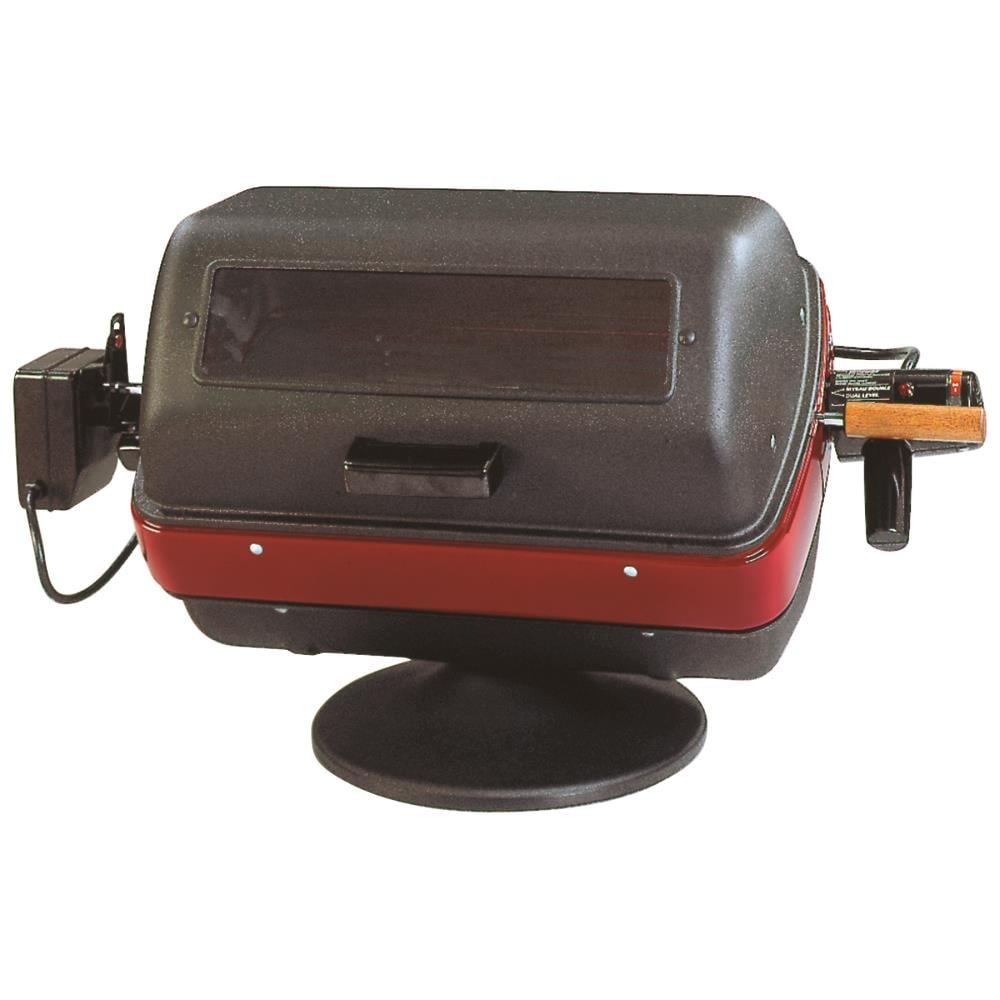 Americana Black and Red Electric Rotisserie Tabletop Grill