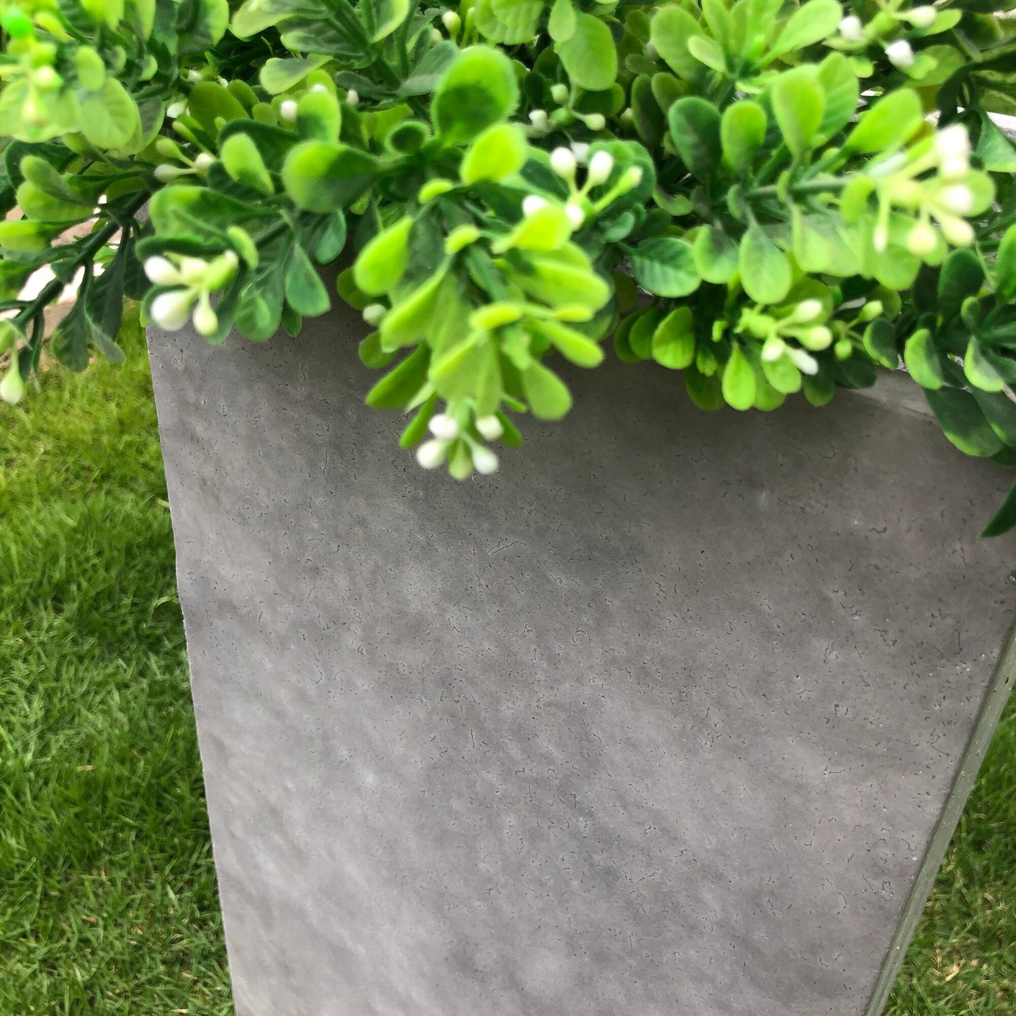 20" x 9" Rectangular Kante Lightweight Modern Tall Outdoor Planter Natural Concrete - Rosemead Home & Garden, Inc.