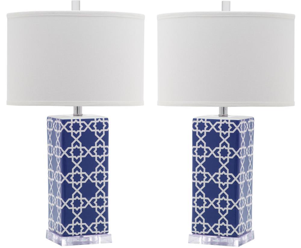 Quatrefoil Table Lamp (Set of 2) - Navy - Safavieh.