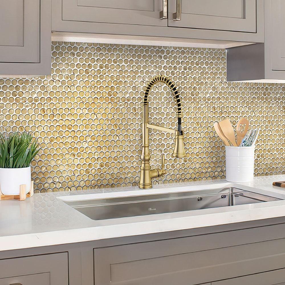 12.2" x 12.2" Glass Penny Round Mosaic Wall & Floor Tile