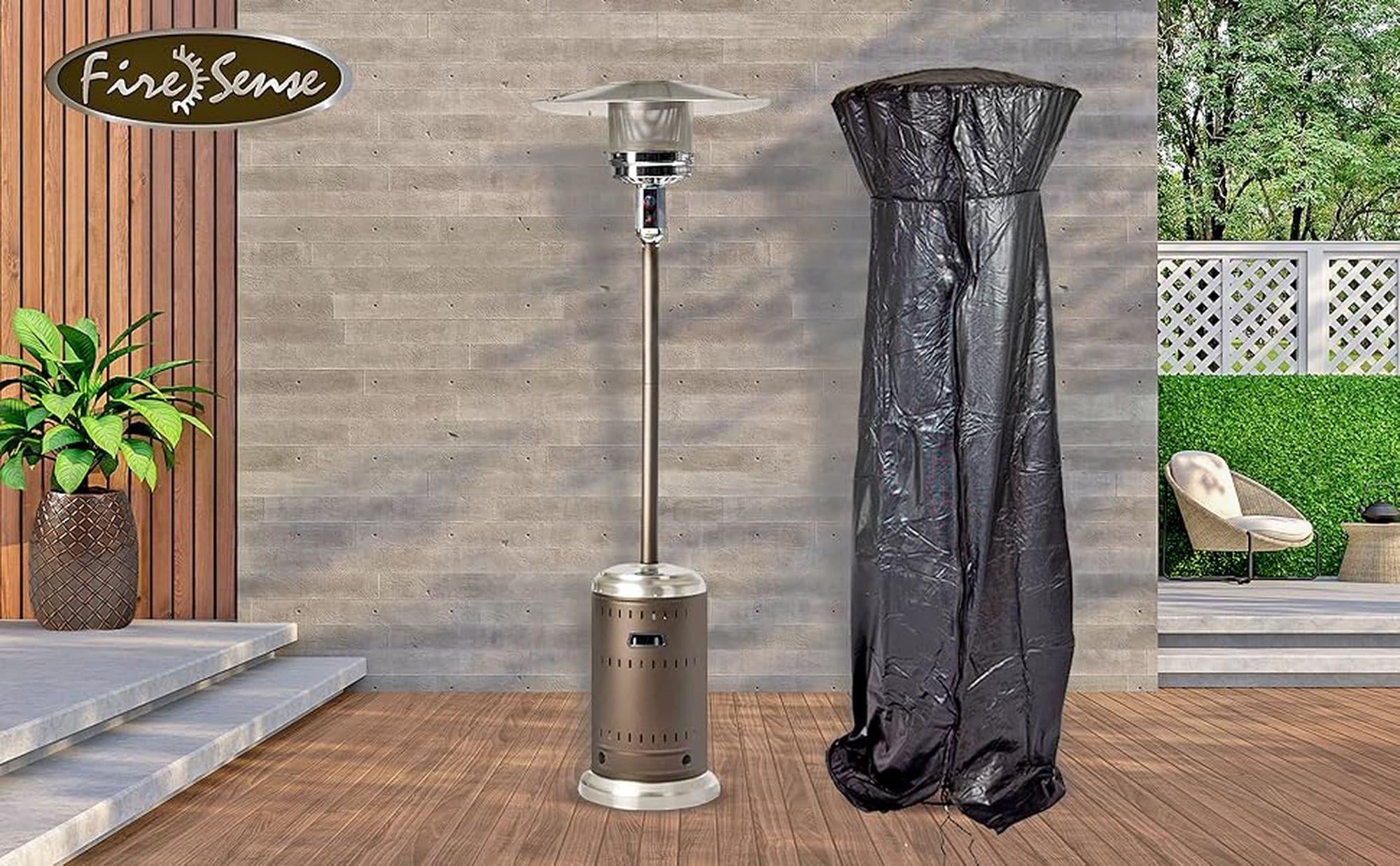 Balken Home Fire Sense Outdoor Full Length Patio Heater Vinyl Cover, Black