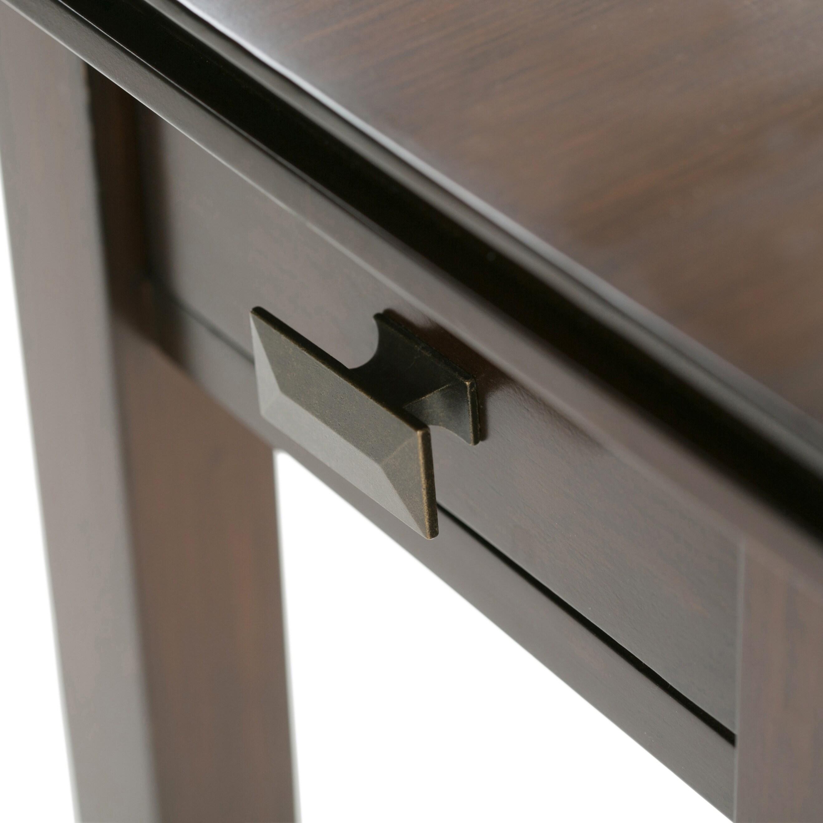 Simpli Home Artisan Solid Wood Transitional Narrow Side Table with Drawer