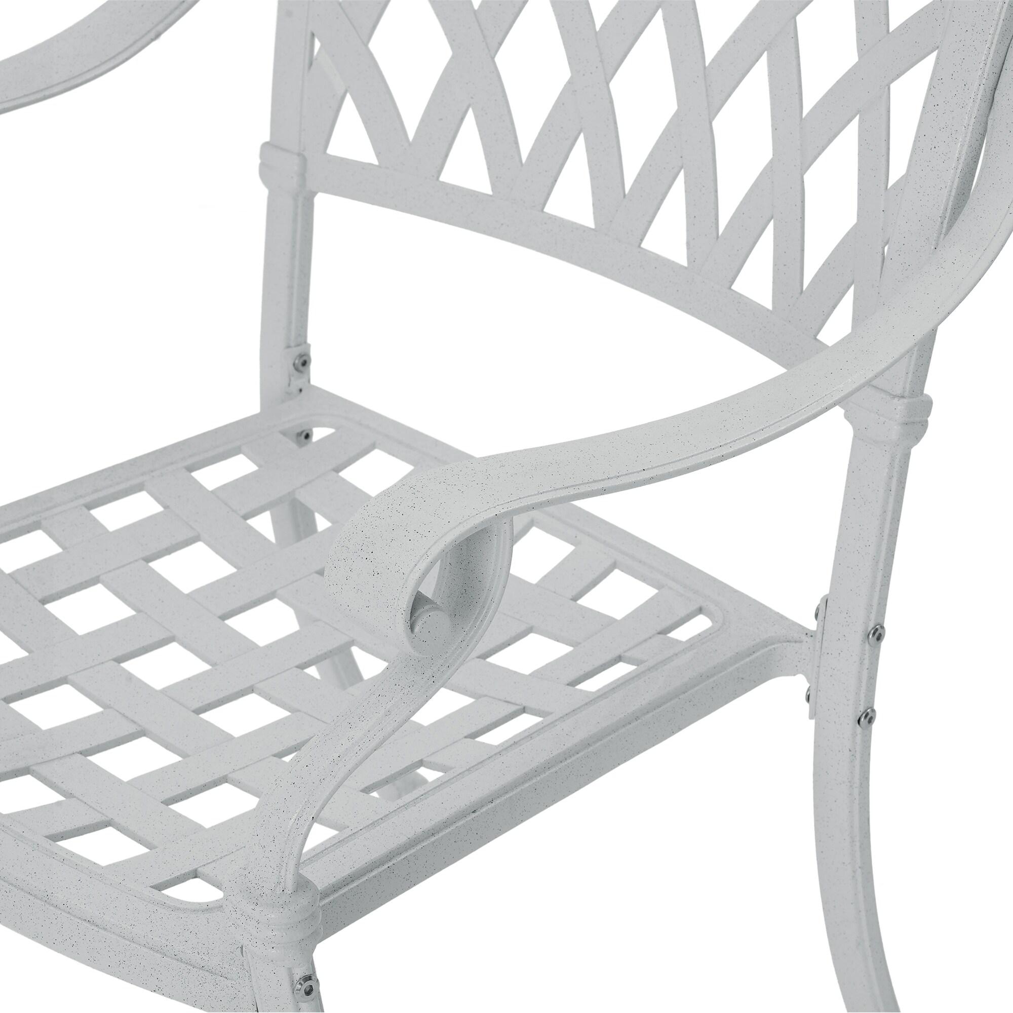 Pittman Outdoor Cast Aluminum Arm Chair, Set of 2, White