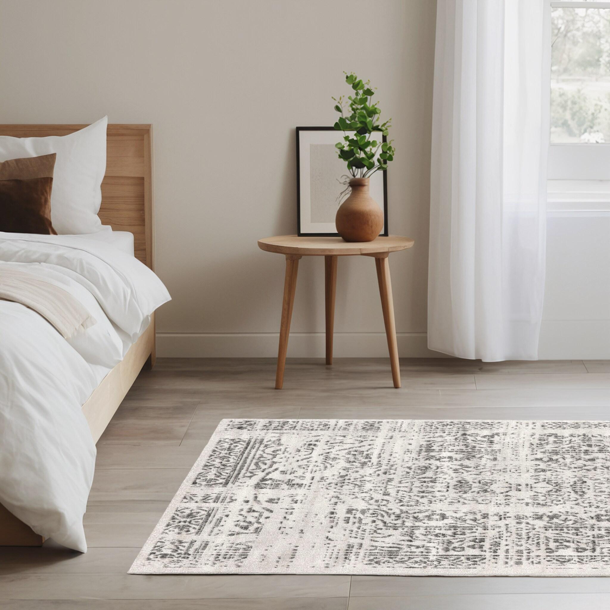 Nuloom Arlena Medallion 8x10 Indoor Area Rug for Living Room Bedroom Dining Room Kitchen, Grey/Ivory