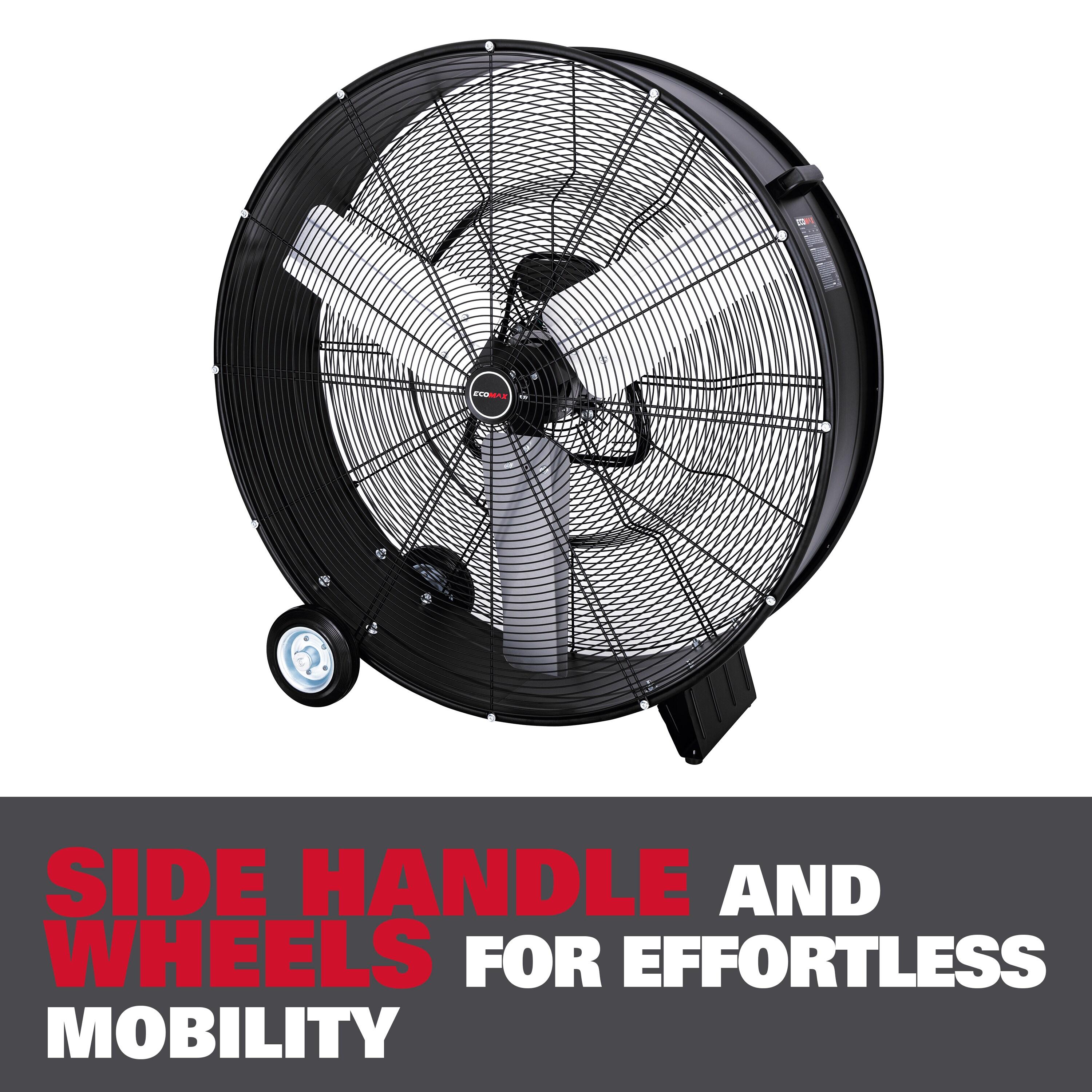 EcoMax 36-inch Black High Velocity Industrial Metal Drum Fan