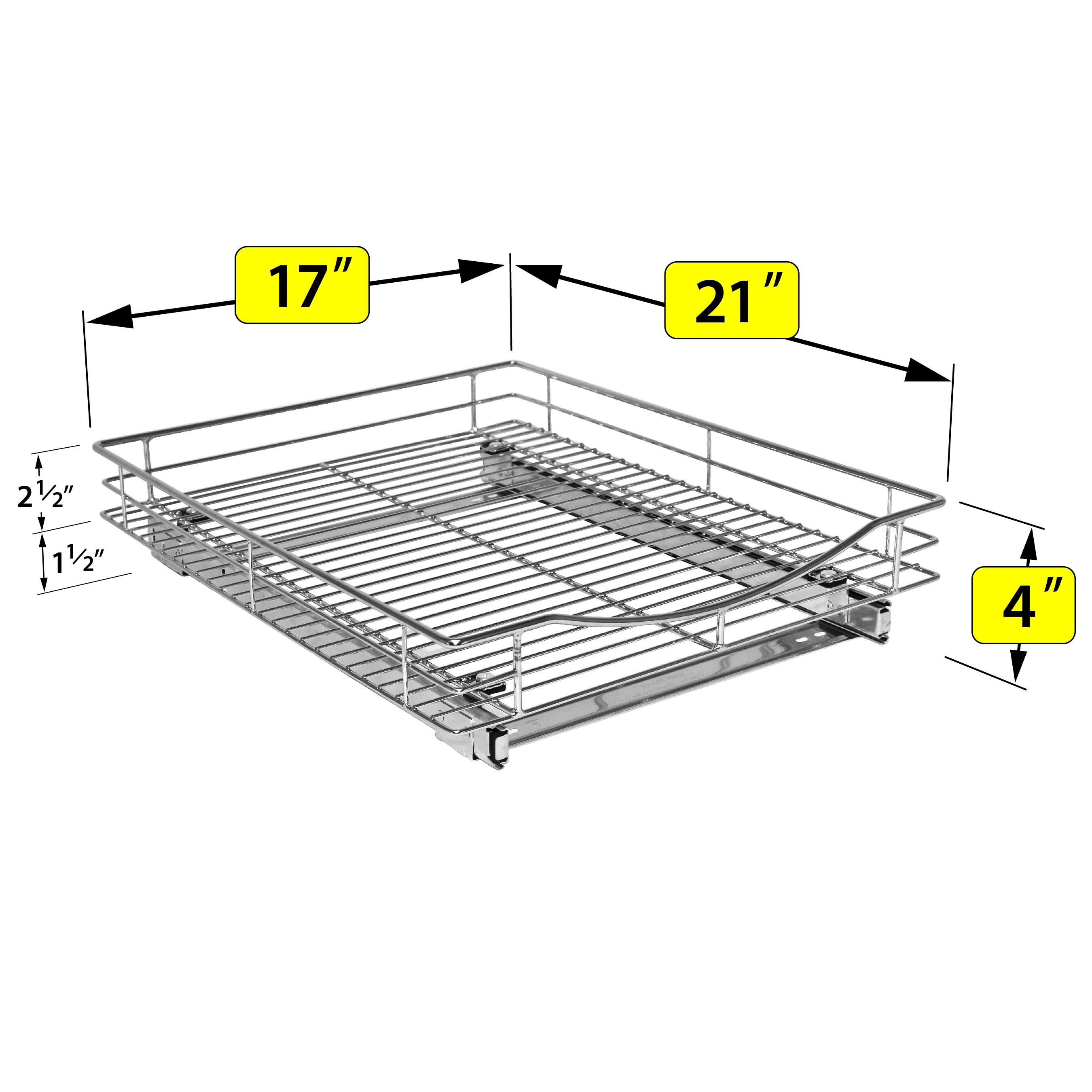 LYNK PROFESSIONAL Pull Out Cabinet Organizer - Slide Out Drawers for Kitchen Cabinets, Chrome