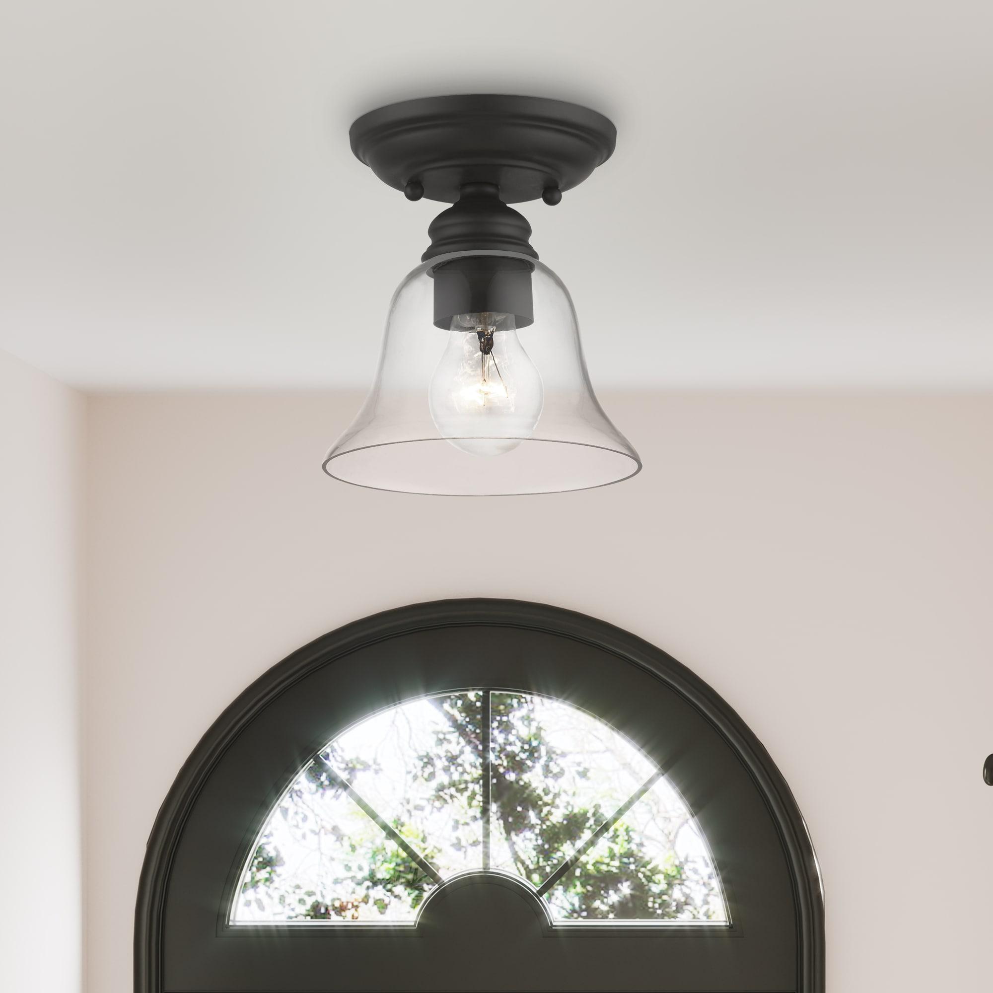 Livex Lighting Moreland 1 - Light Semi-Flush Mount in  Black