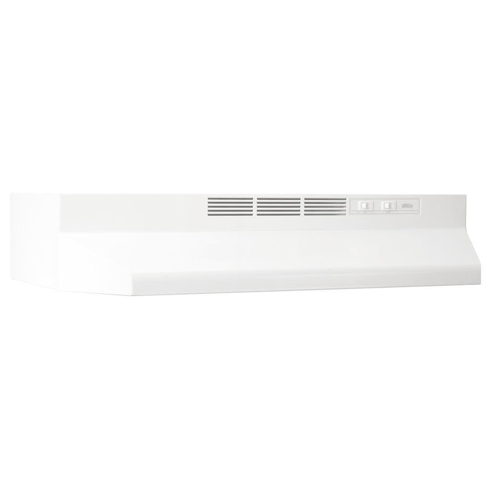 White 30-Inch Under-Cabinet Range Hood with Charcoal Filter