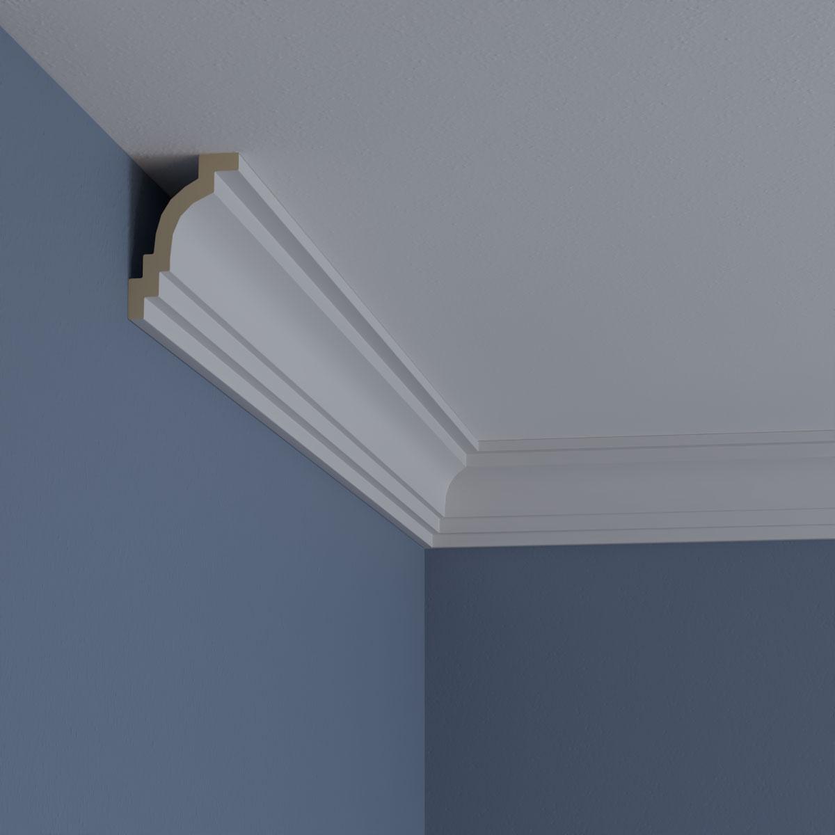 3"H x 2"P x 3 5/8"F x 94 1/2"L Traditional Smooth Crown Moulding