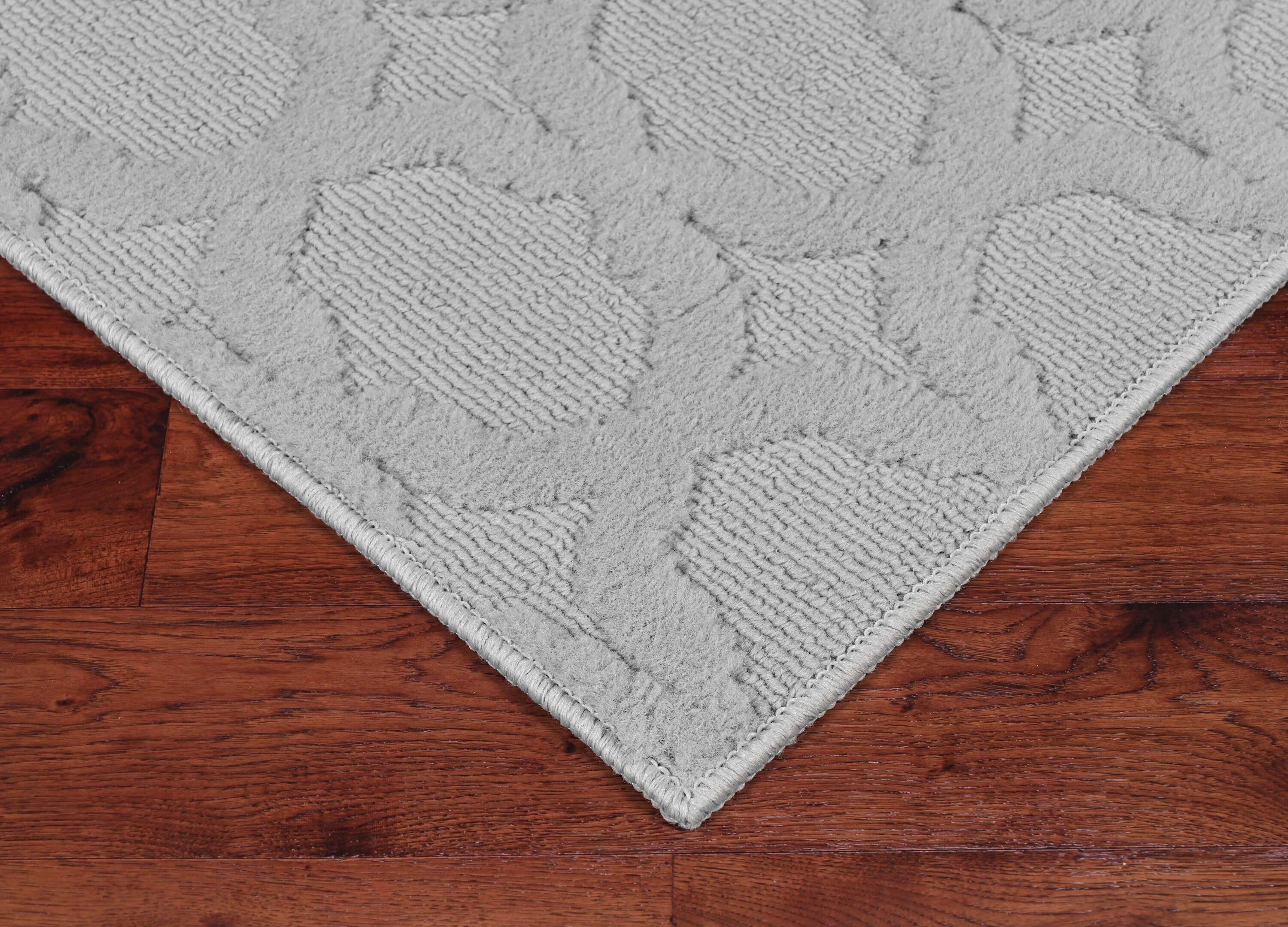 Garland Rug Sparta Indoor Rug Set, 3 Piece Set (2'x5',3'x4', 5'x7') Silver
