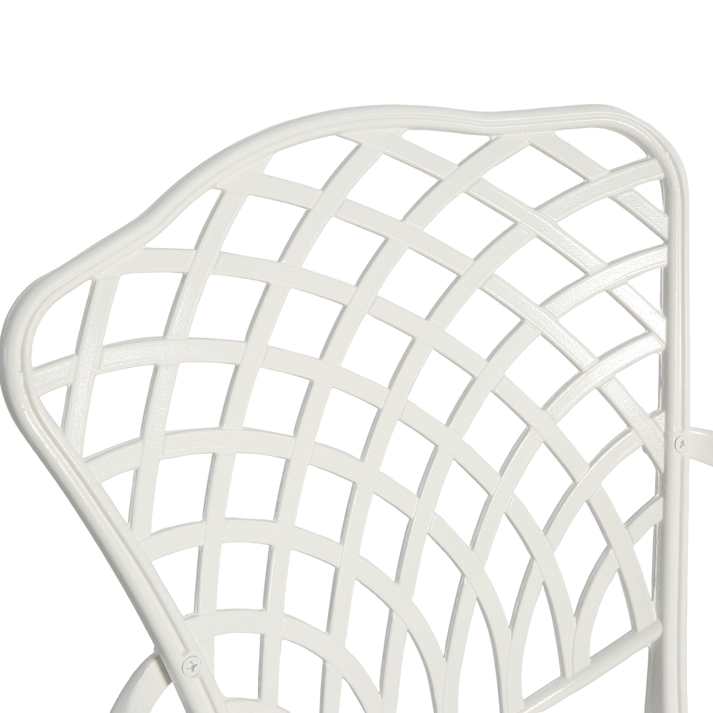 World Menagerie 3 Piece Patio Bistro Set Cast Aluminum Bistro Table And Chairs Set Of 2 With Umbrella Hole,All Weather Metal Bistro Table Set,Outdoor Patio Furniture Set For Garden
