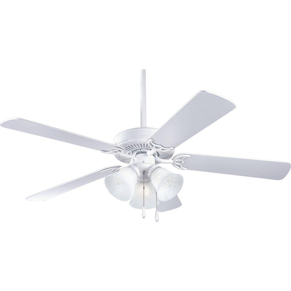 P2501-30-Progress Lighting-AirPro - Wide - Ceiling Fan in Transitional style - 52 Inches wide by 13.5 Inches high-White/Washed Oak Finish