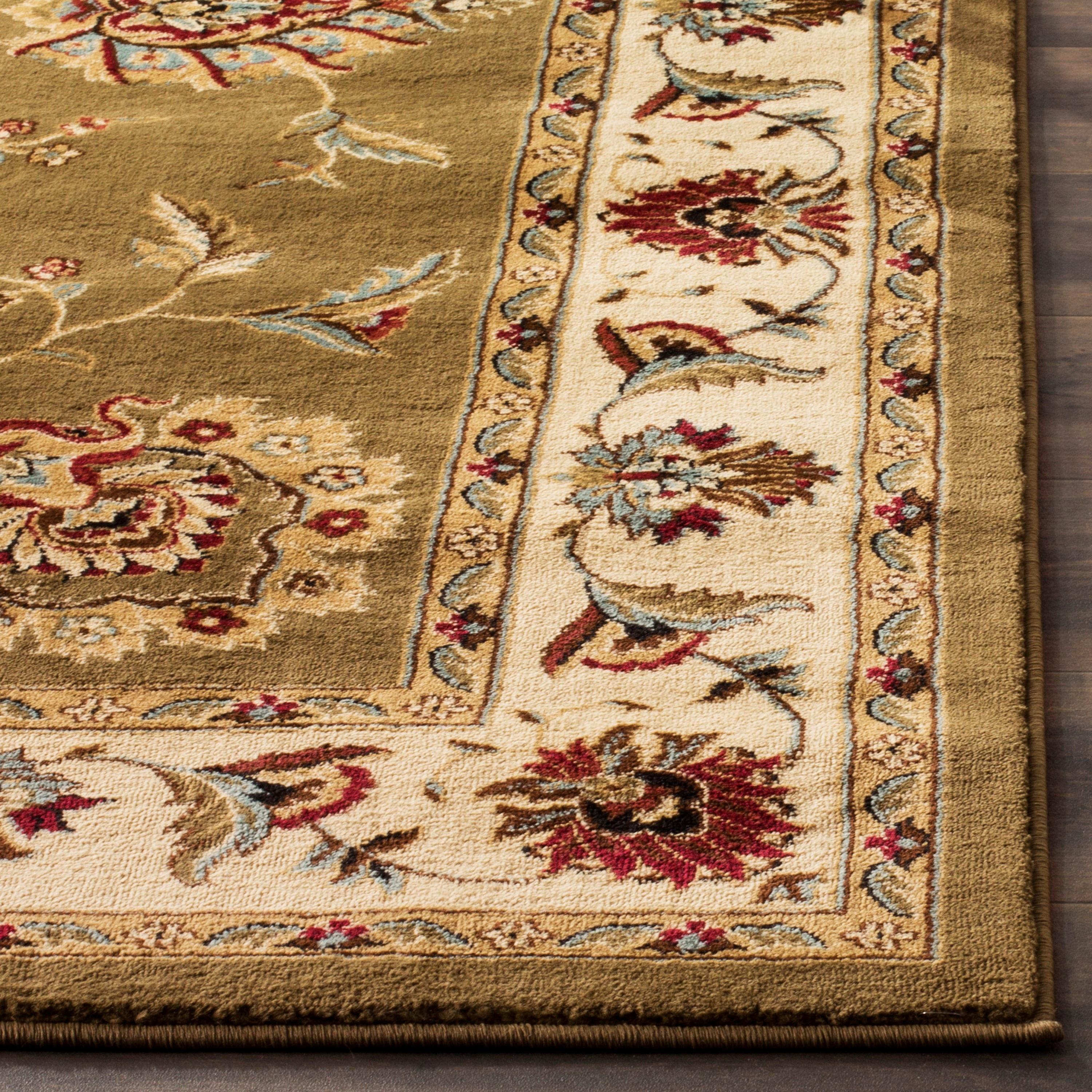 Lyndhurst LNH555 Power Loomed Runner Rug - Green/Ivory - 2'3"x16' - Safavieh