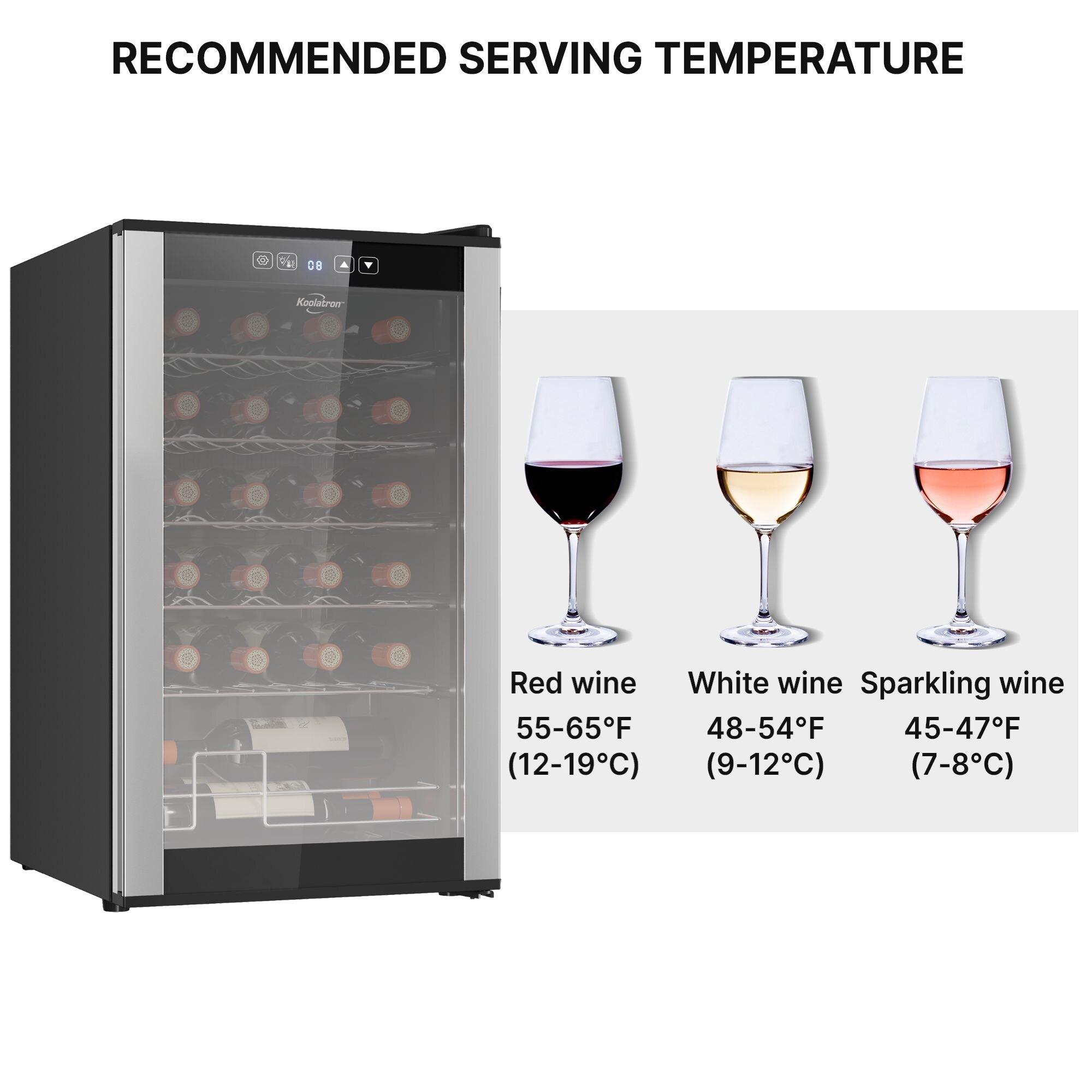 24 Bottle Dual Zone Wine Cooler, Black, 2.4 cu. ft. (68L) Freestanding Wine Fridge