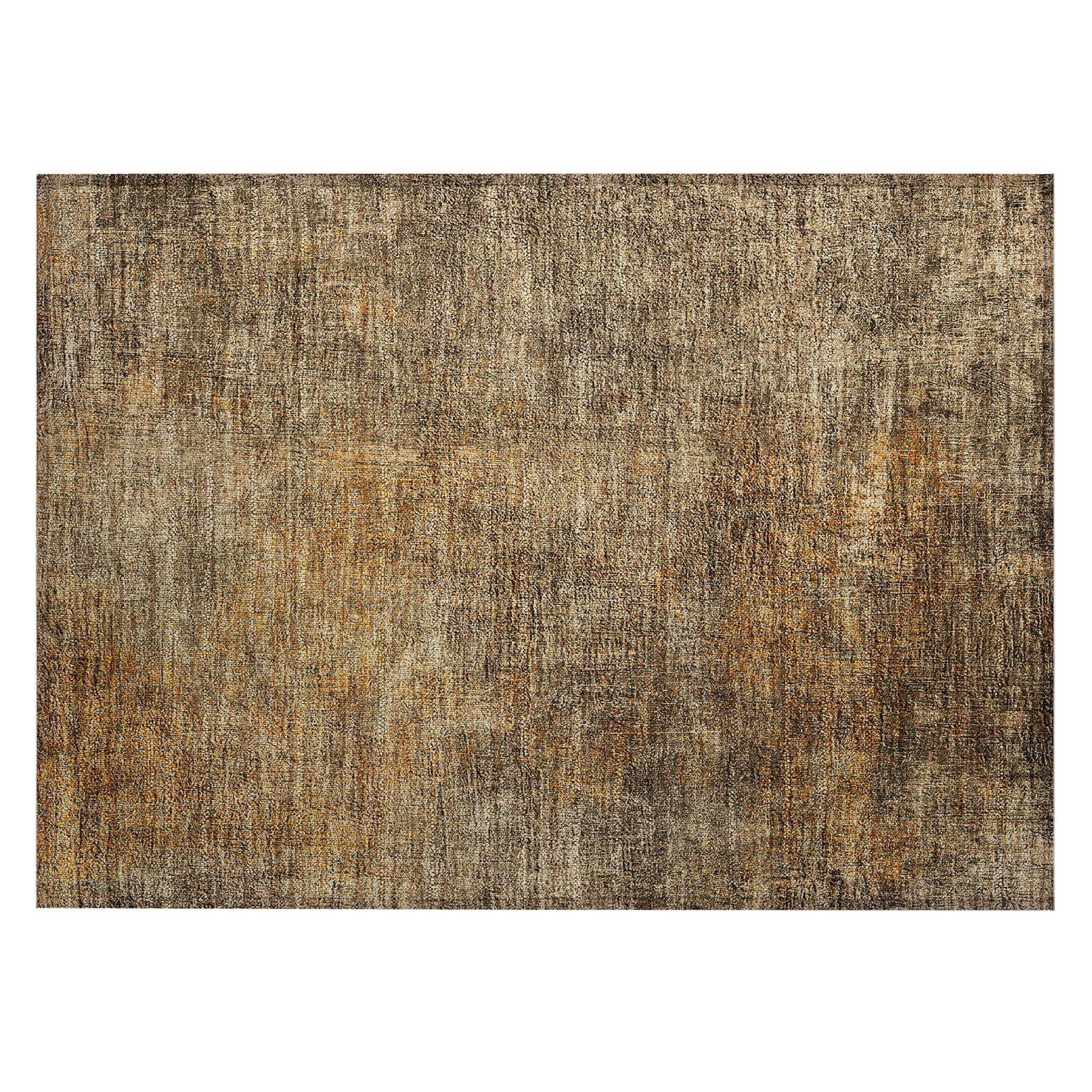 Brown Synthetic Flat Woven Reversible Washable Area Rug