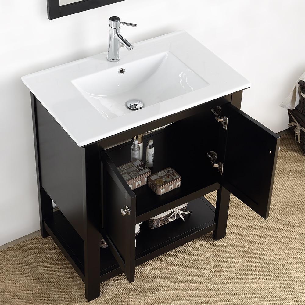 Manchester 30" Freestanding Single Sink Bathroom Vanity with Integrated Sink (Faucet Not Included)