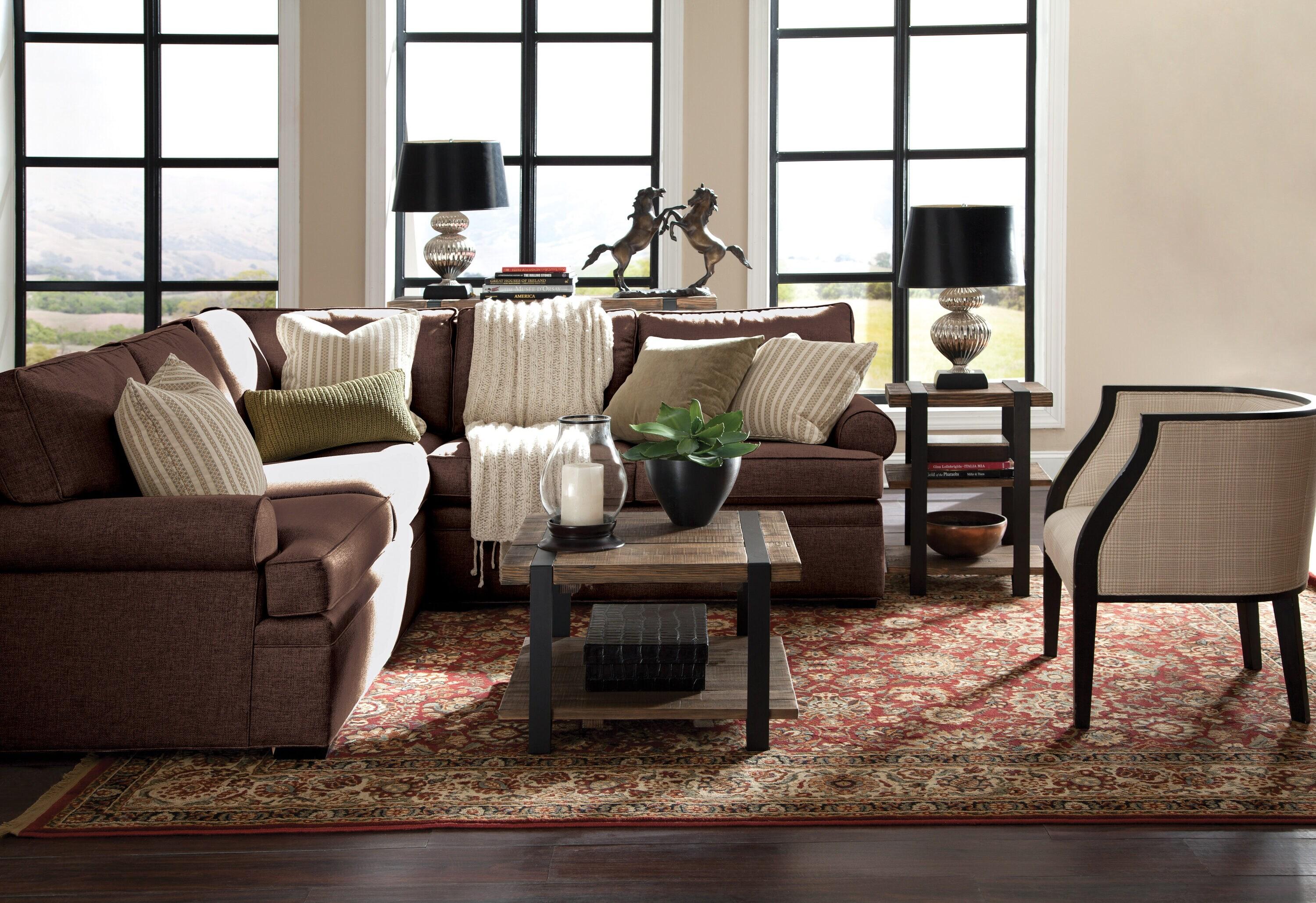 27" Modesto Square Coffee Table Brown - Alaterre Furniture: Rustic Industrial Style, Fixed Shelf, Metal Frame