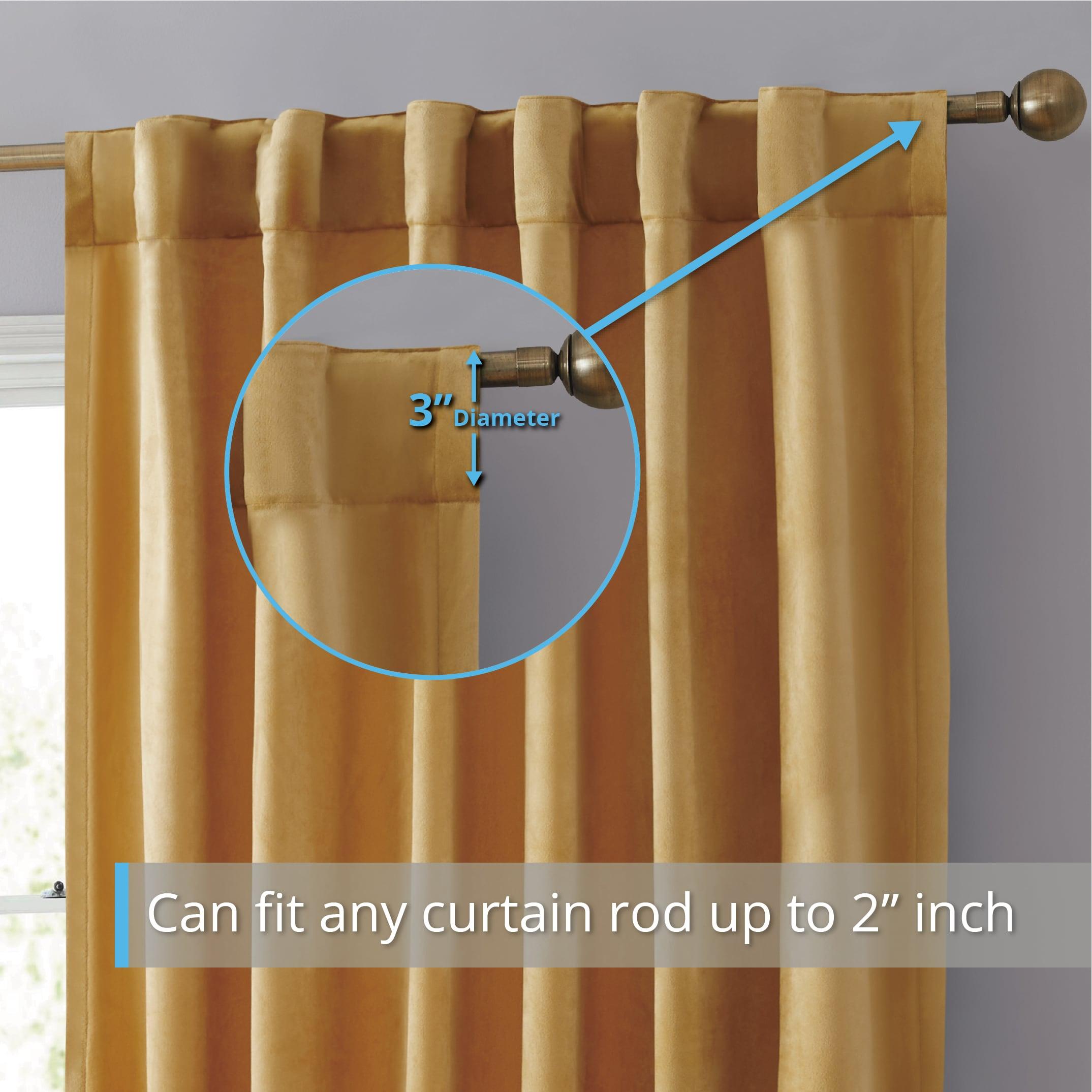 THD Maria Velvet Back Tab Rod Pocket Window Treatment Curtain Panels - Set of 2