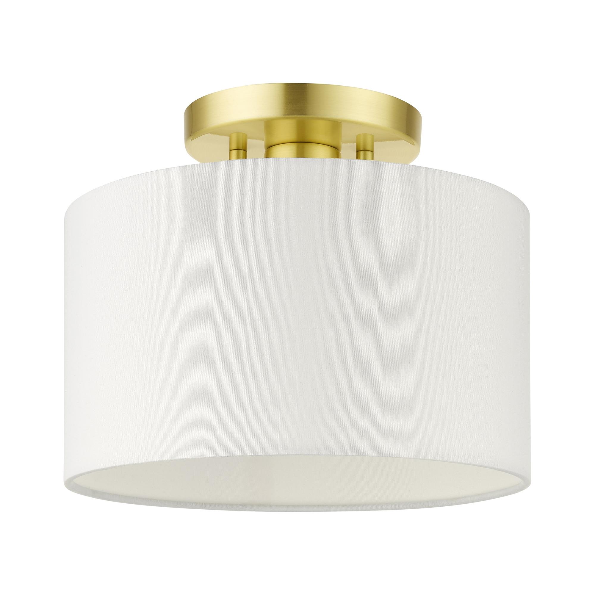 Livex Lighting Clark 1 - Light Semi-Flush Mount in  Satin Brass