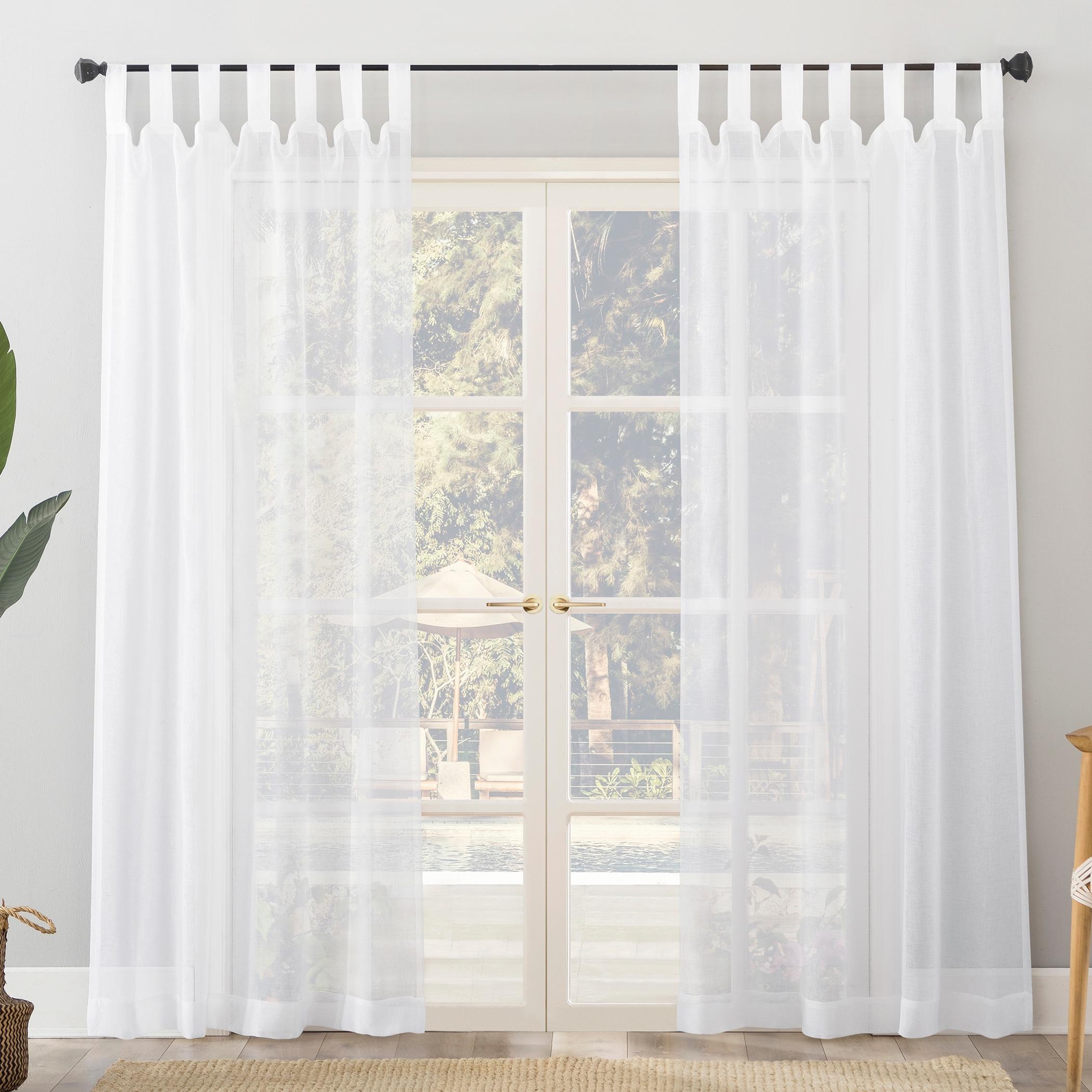 No. 918 Millennial Amina Open Weave Indoor/Outdoor Sheer Tab Top Curtain Panel