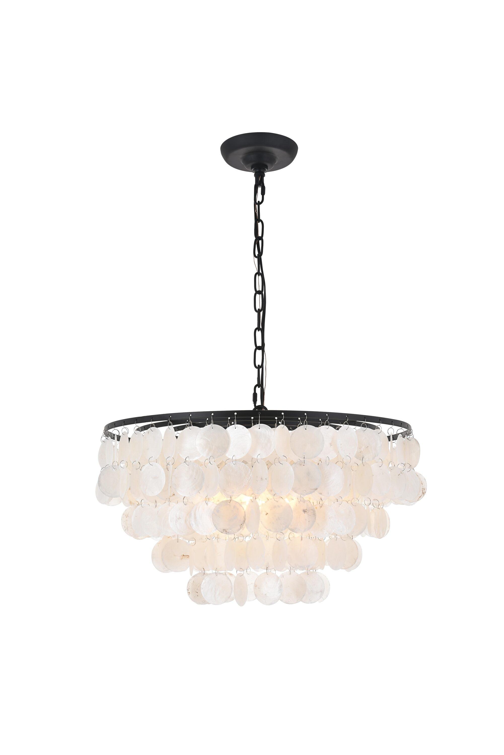 Elegant Lighting Selene 4 light Black Pendant