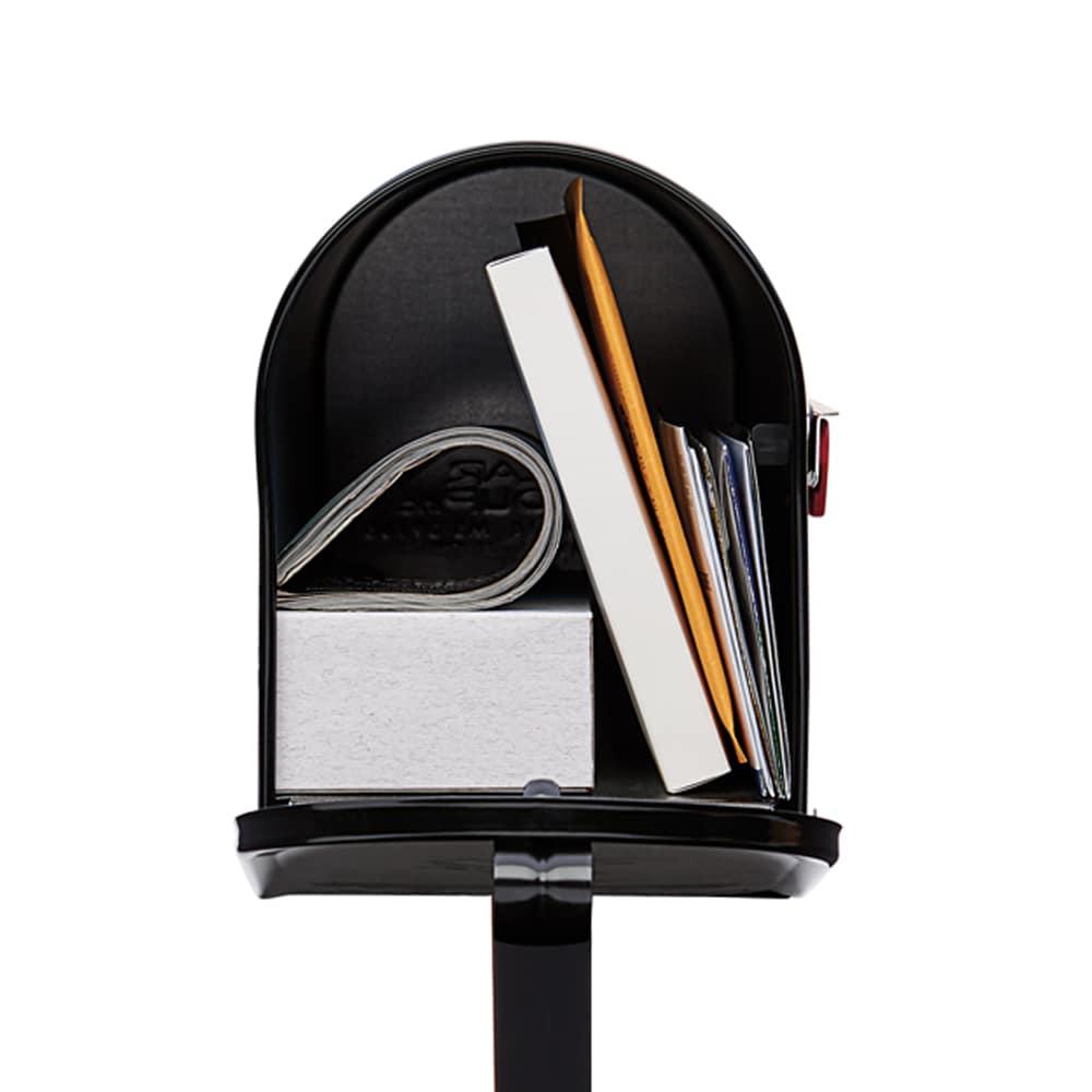 Mailbox-To-Go Classic Galvanized Steel Post Mount Mailbox, Black