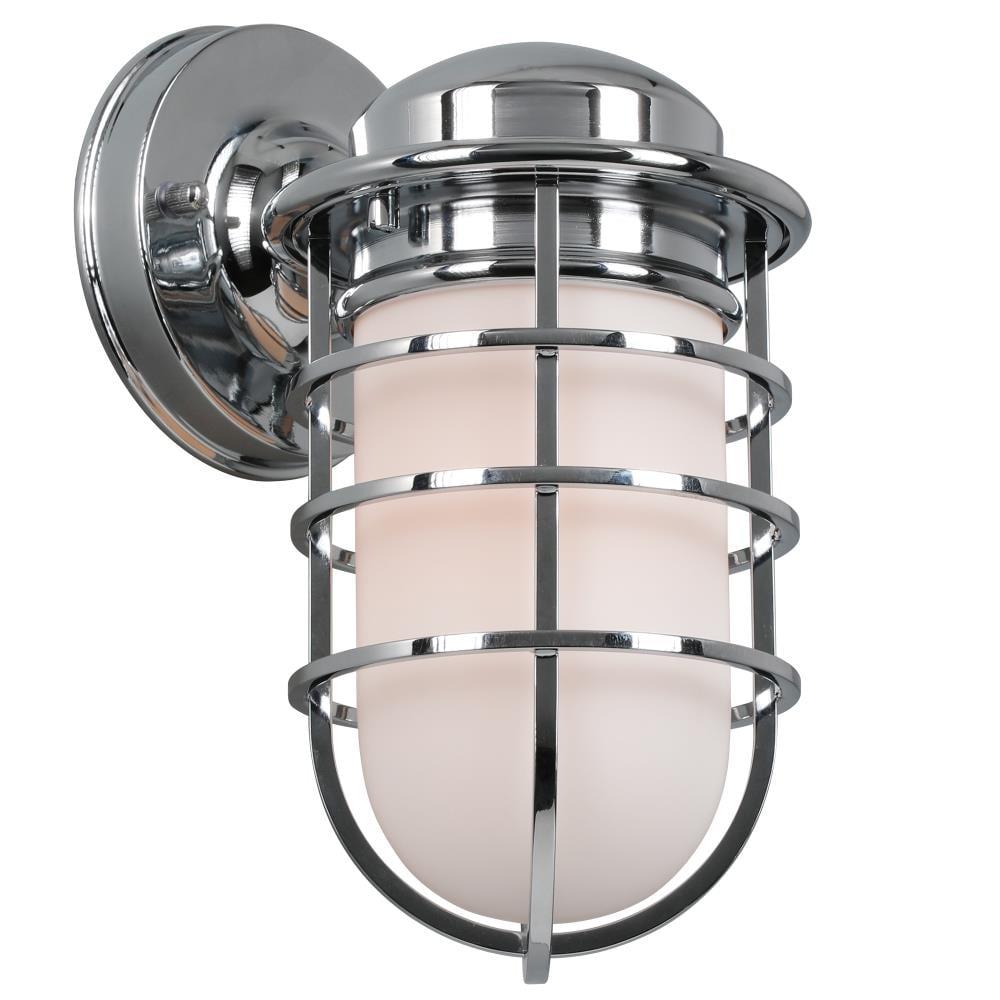 Polished Chrome Industrial Jelly Jar Wall Sconce