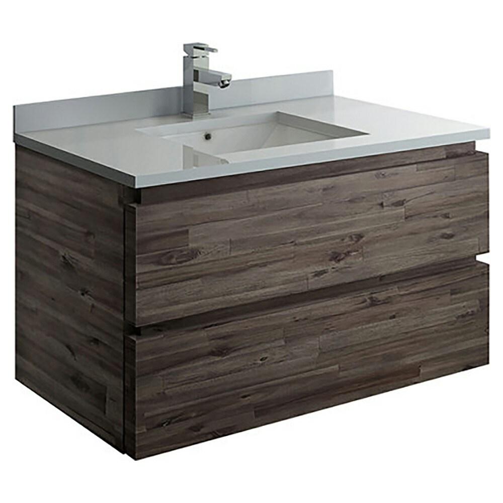 Fresca Formosa 35" Wall Mount Floating Single Sink Bathroom Vanity Base Only (Top and Sink Not Included)