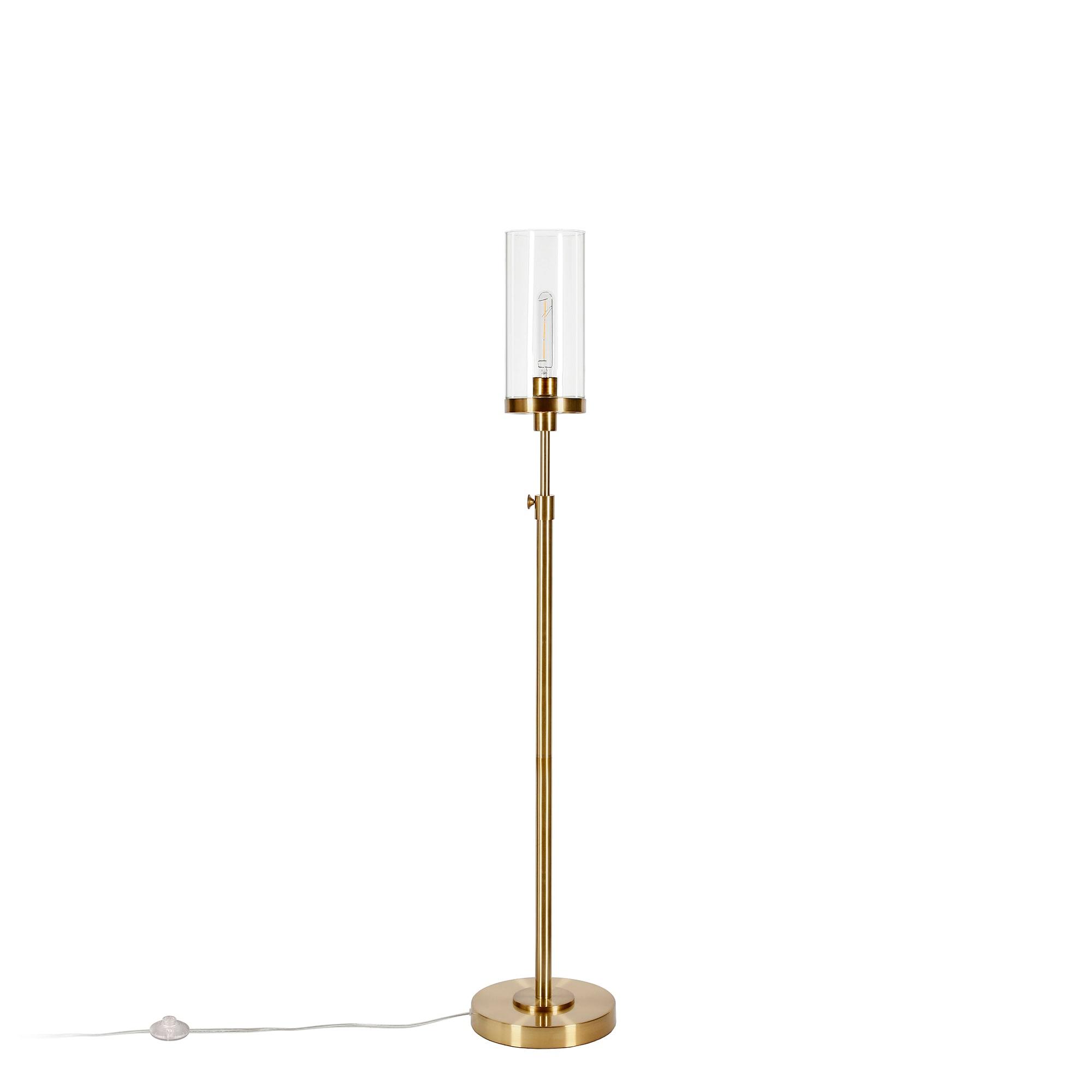 Henn&Hart 11" Brass Metal/Glass Floor Lamp