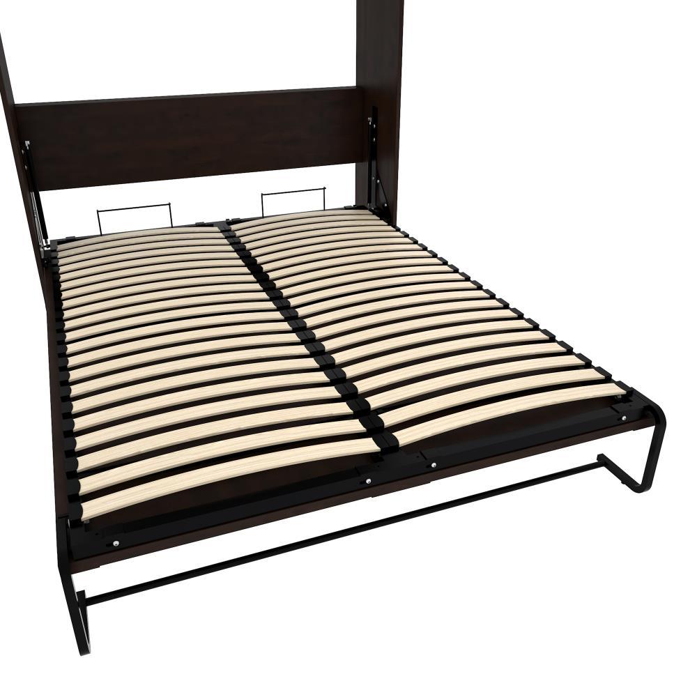 Contemporary Chocolate Brown Queen Murphy Bed Frame with Slats