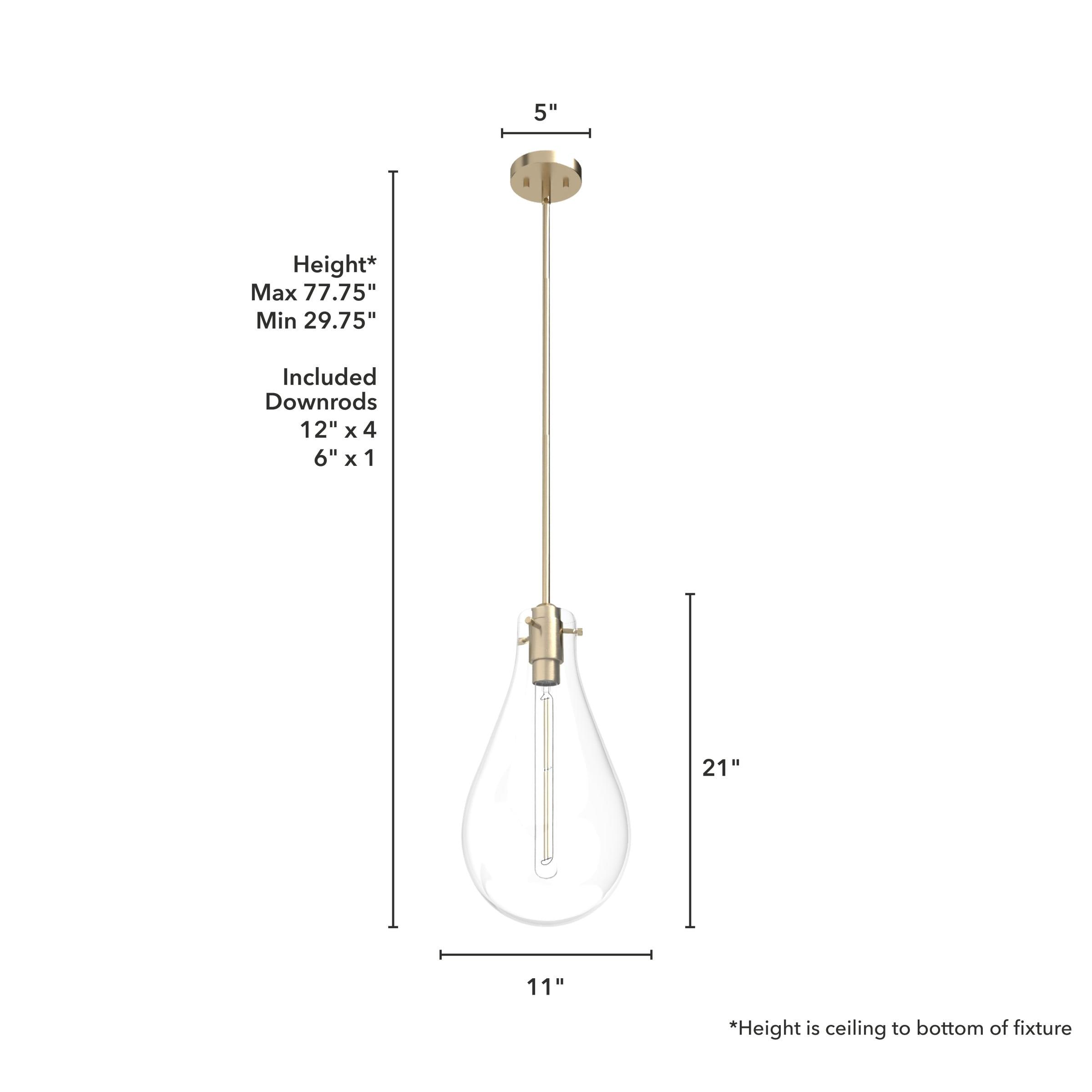 Hunter - Lundin 1-light Alturas Gold, Medium Size Pendant Light, Dimmable, Formal Style, Teardrop Shaped, for Bedrooms, Kitchens, Dining, Living Rooms - 19564