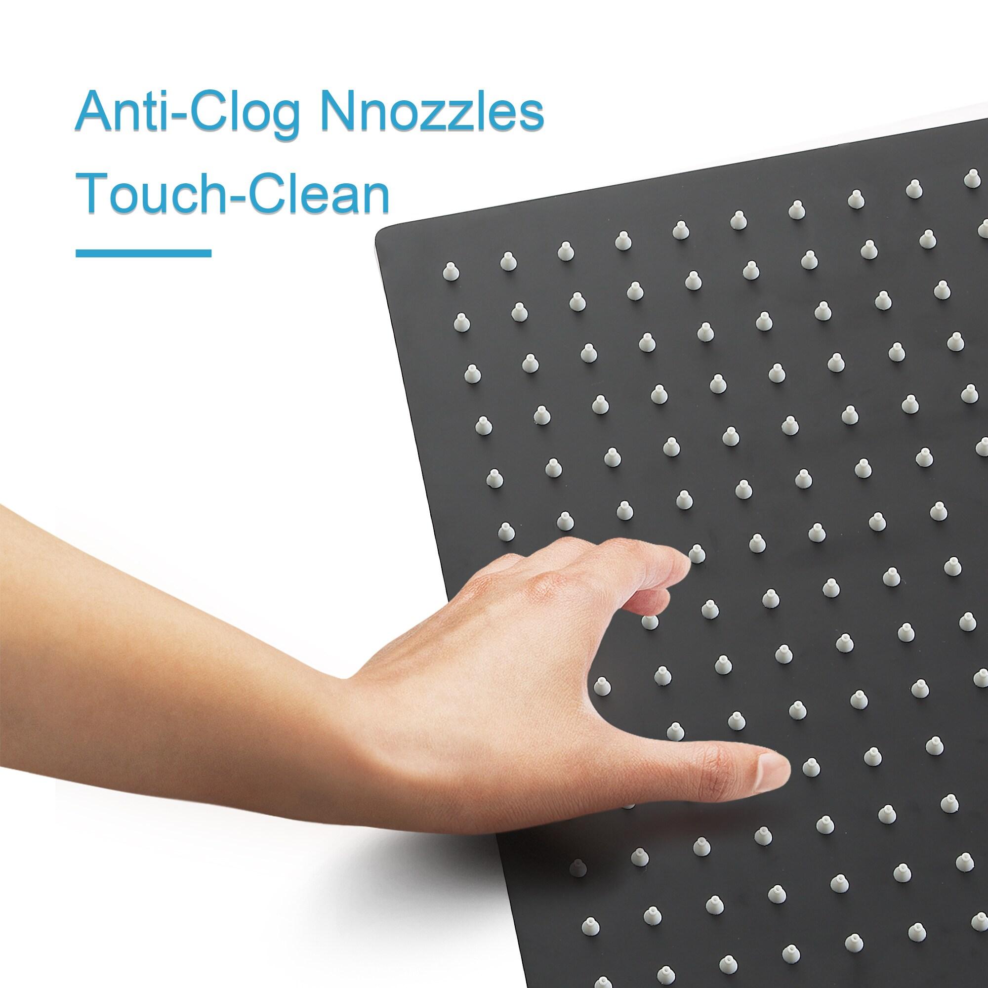 12 inch Square Stainless Steel Bathroom Top Spray Shower Head,Matte Black