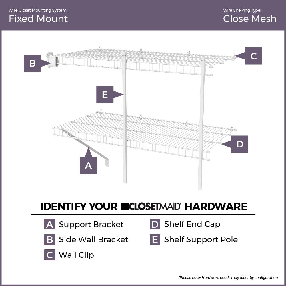 Closetmaid 2-Pack 12-In. White Shelf Support Bracket With Anchors 1 Pack