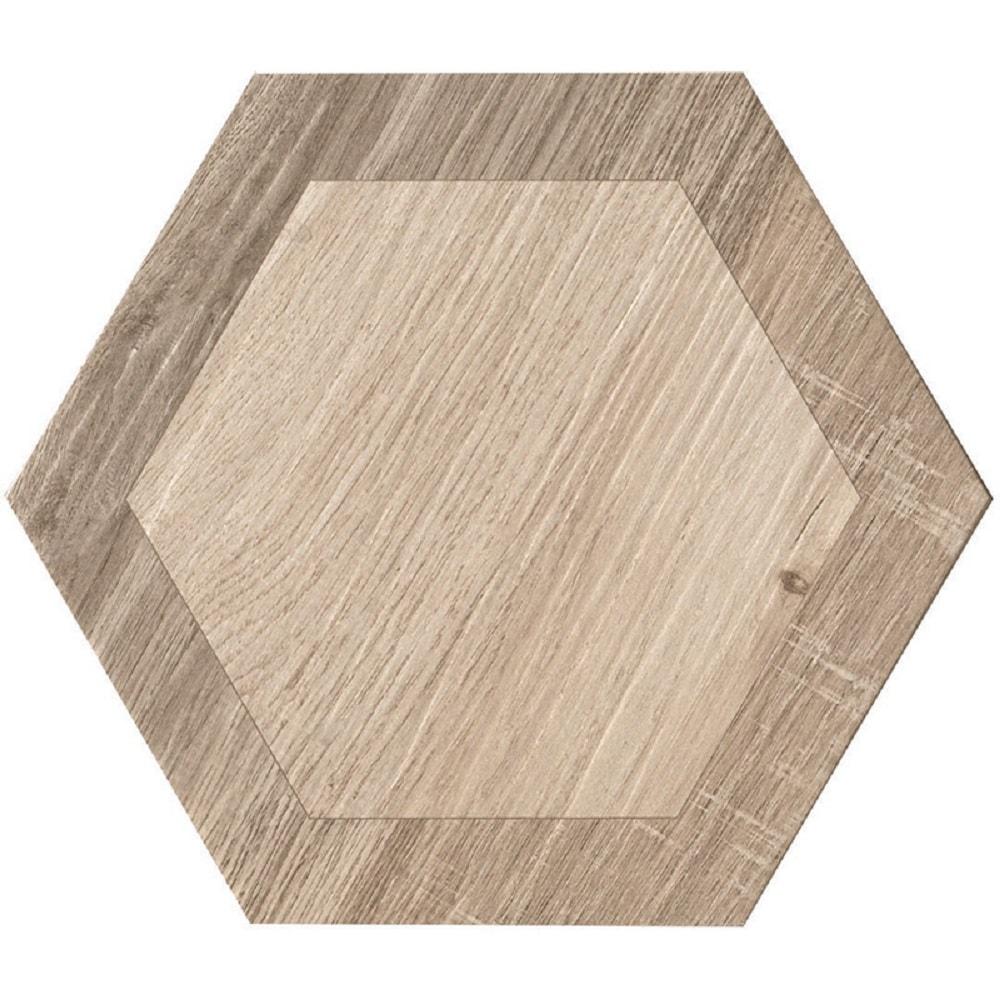 Apollo 9.5" Hexagonal Matte Porcelain Wood-Look Tile