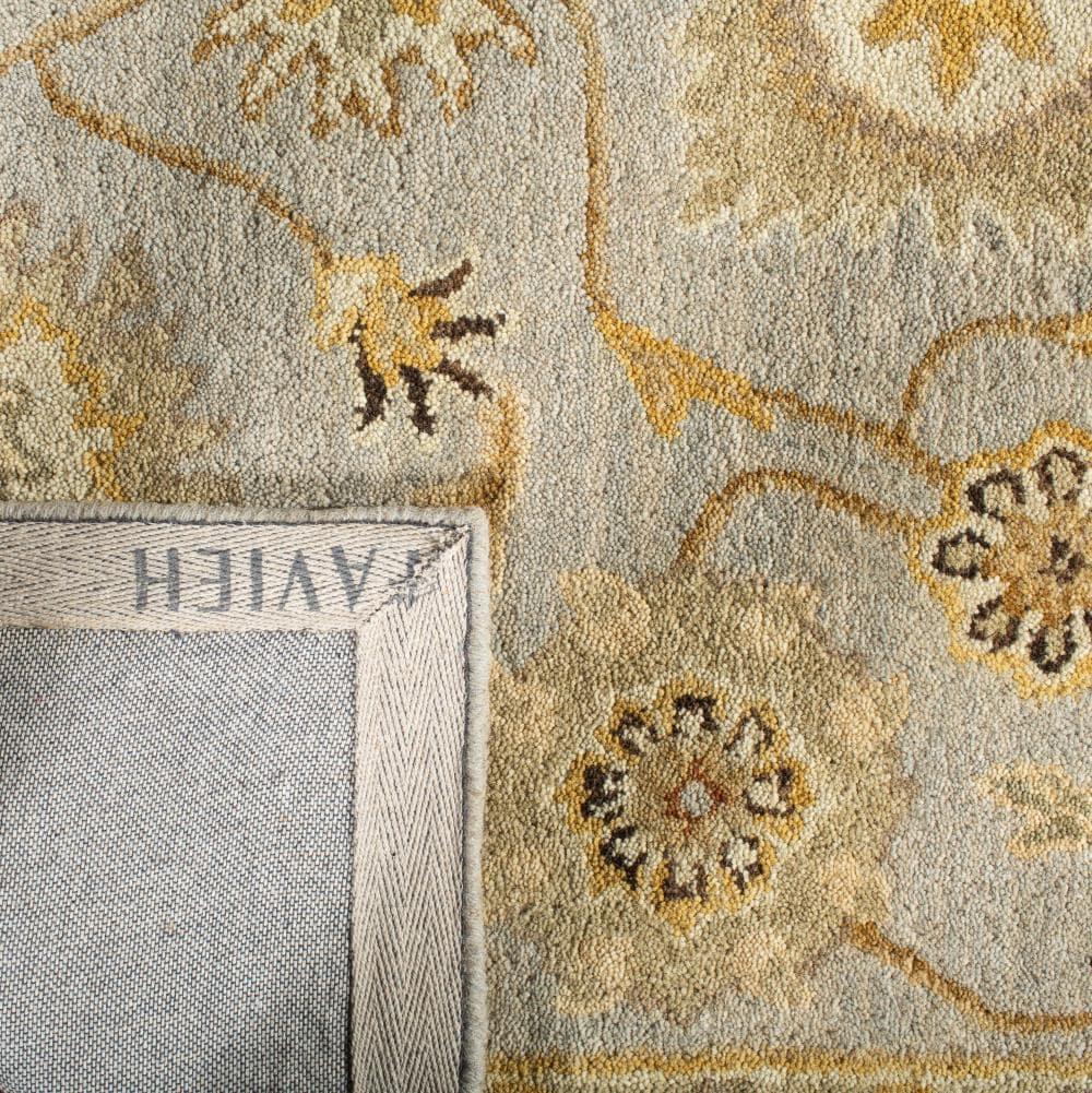 SAFAVIEH Anatolia Sherman Floral Wool Area Rug, Light Blue/Sage, 6' x 9'