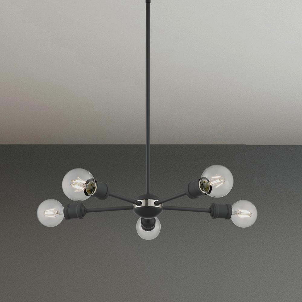 5 - Light Steel Dimmable Sputnik Sphere Chandelier