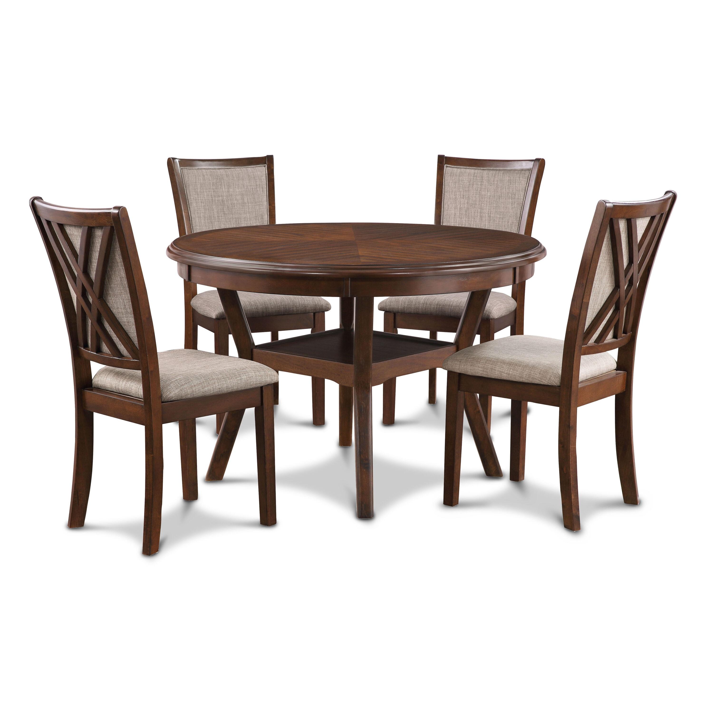 New Classic Furniture Amy 5-Piece Contemporary Wood Dining Set in Cherry