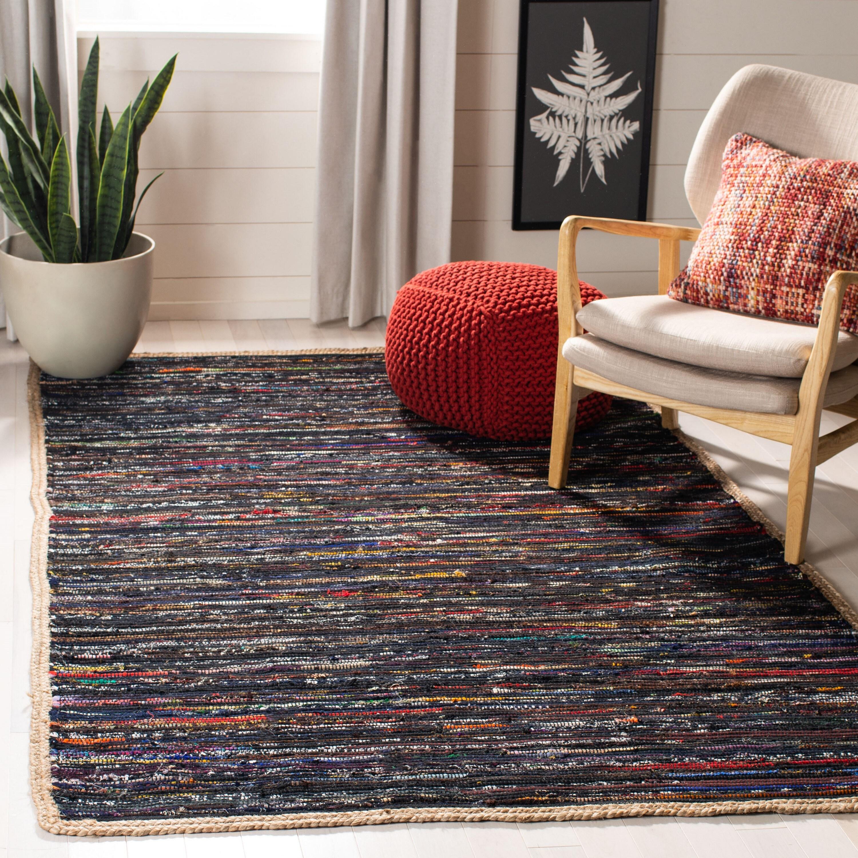 Montauk MTK960 Hand Woven Area Rug - Black/Natural - 5'x8' - Safavieh.