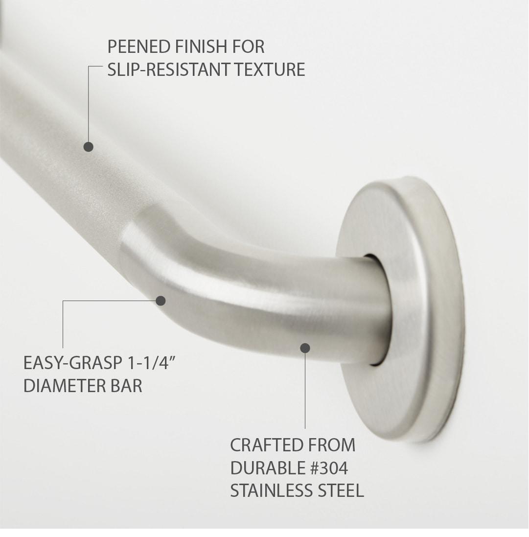 Bathroom Grab Bar with Safety Peened Grip