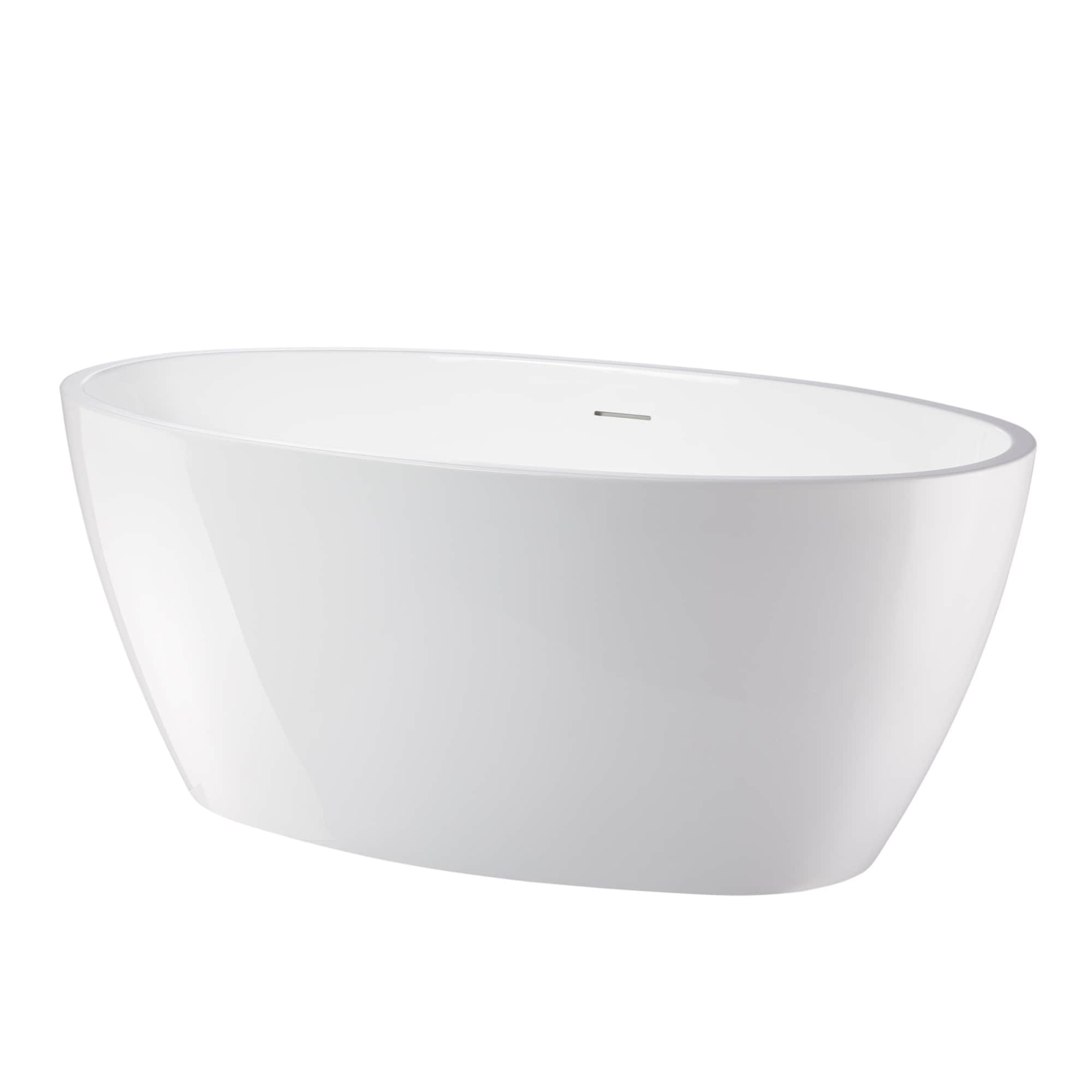 Vanity Art 59" X 32" White Acrylic Freestanding Bathtub