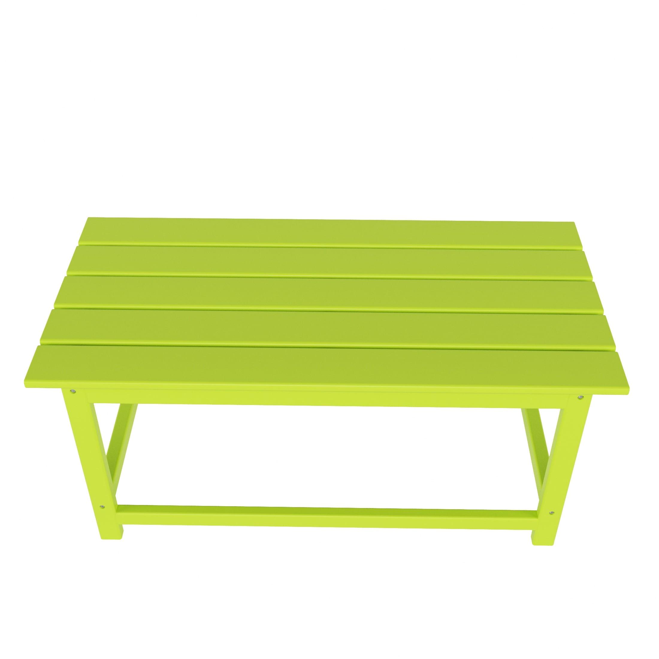 Westin Outdoor 35" Inch Adirondack Coffee Table for Patio Backyard UV Weather Resistant HDPE Plastic, Lime