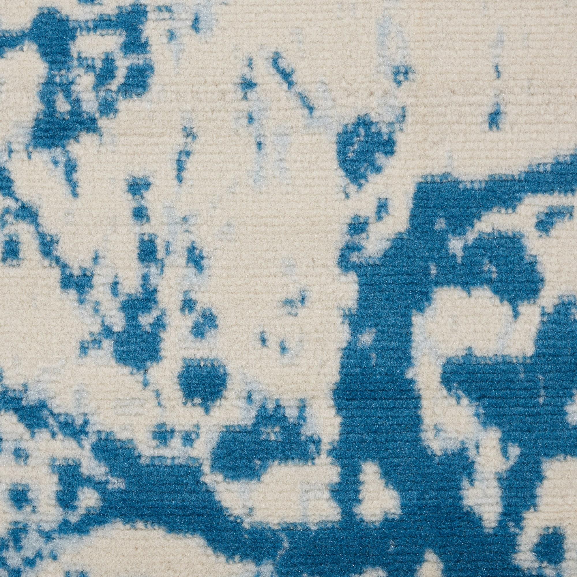 Nourison Jubilant 2' x 4' Ivory/Blue Area Rug Contemporary Artistic Abstract by Nourison