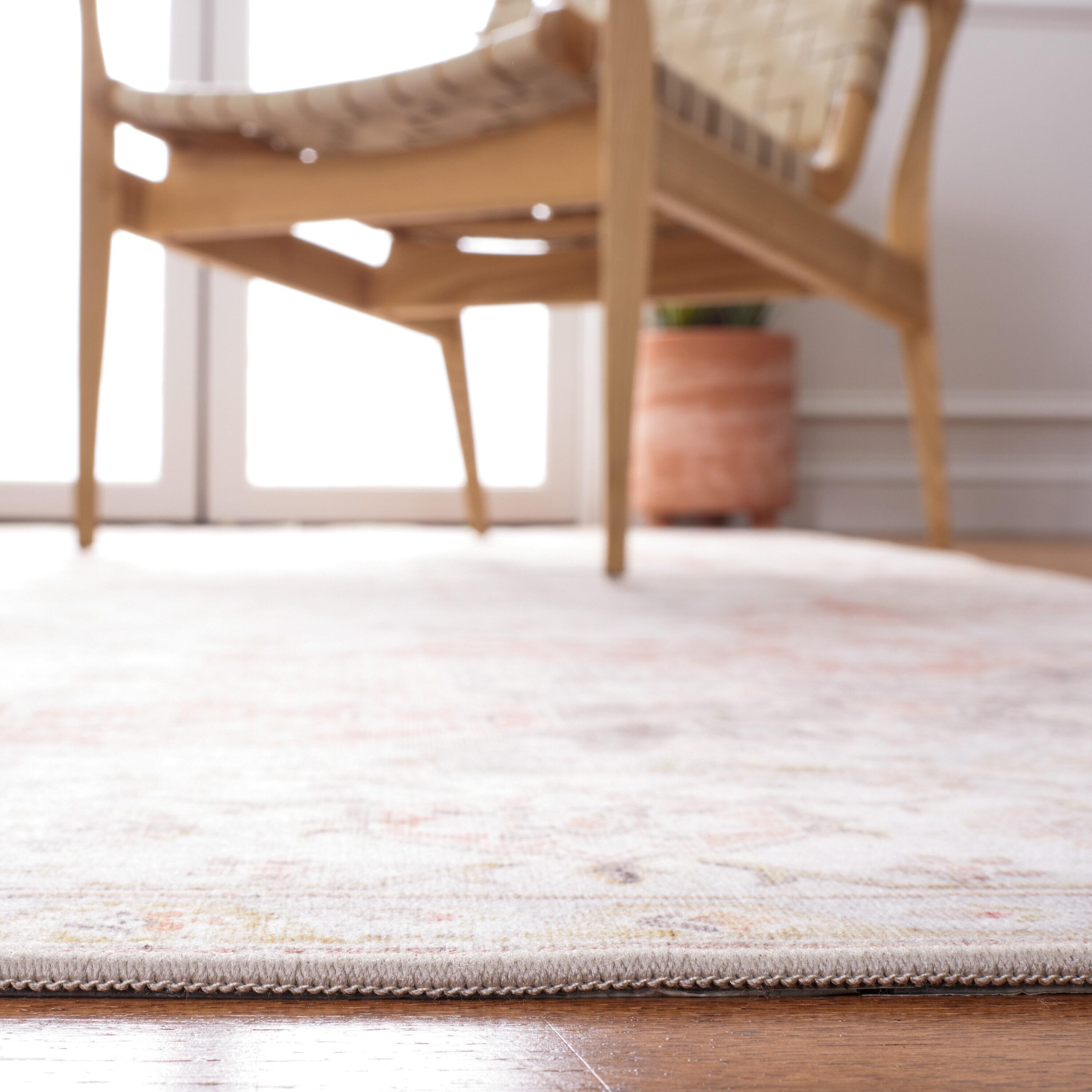 Tucson TSN105 Power Loomed Machine Washable Area Rug - Light Grey/Rust - 4'x4' - Safavieh.