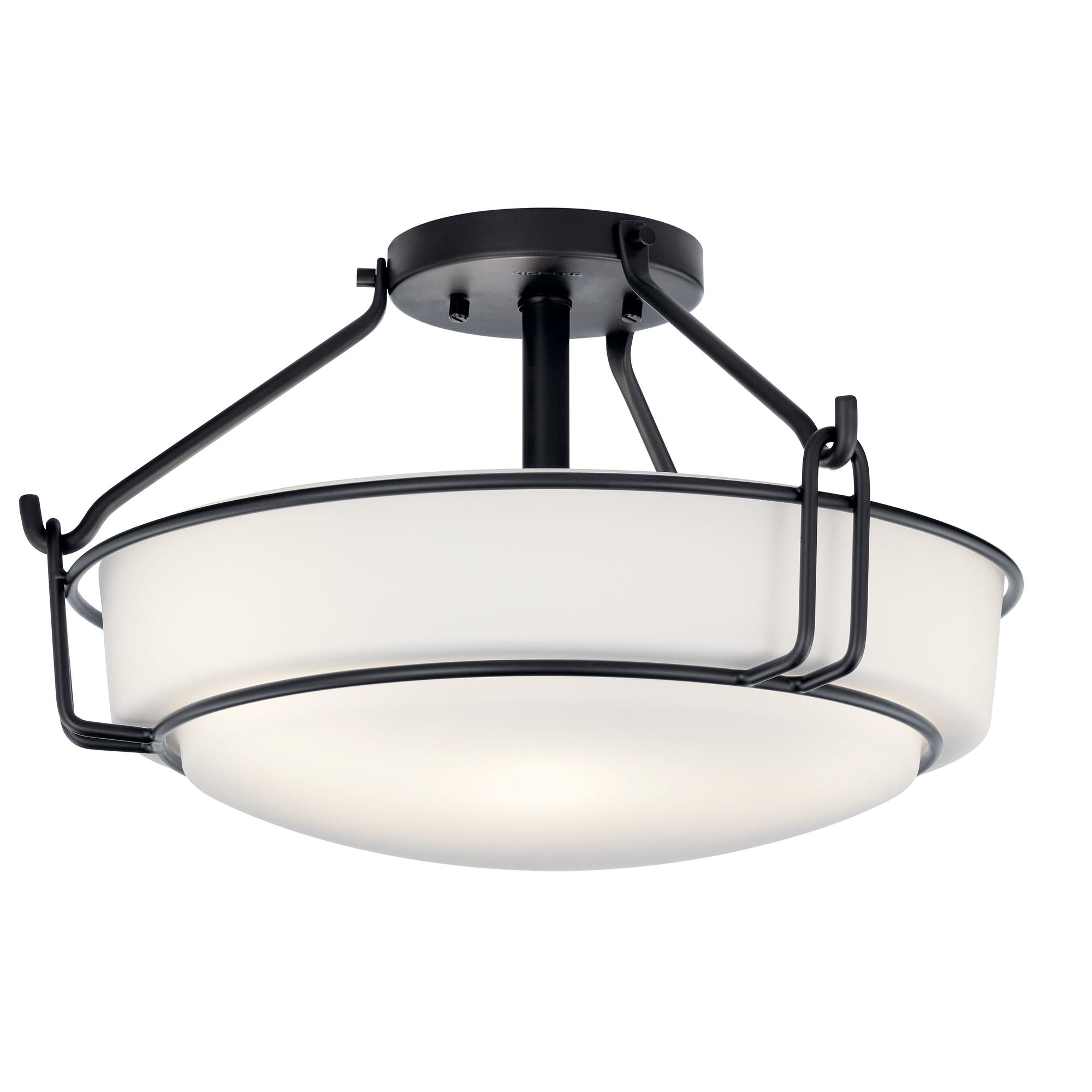 Kichler Lighting Alkire 3 - Light Semi-Flush Mount in  Black