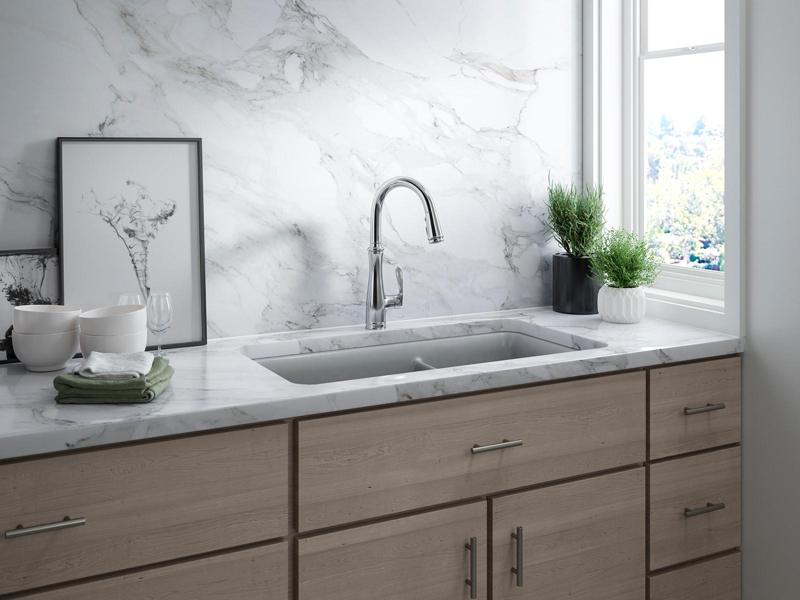 Bellera™ Pull Down Single Handle Kitchen Faucet with Handle and Supply Lines