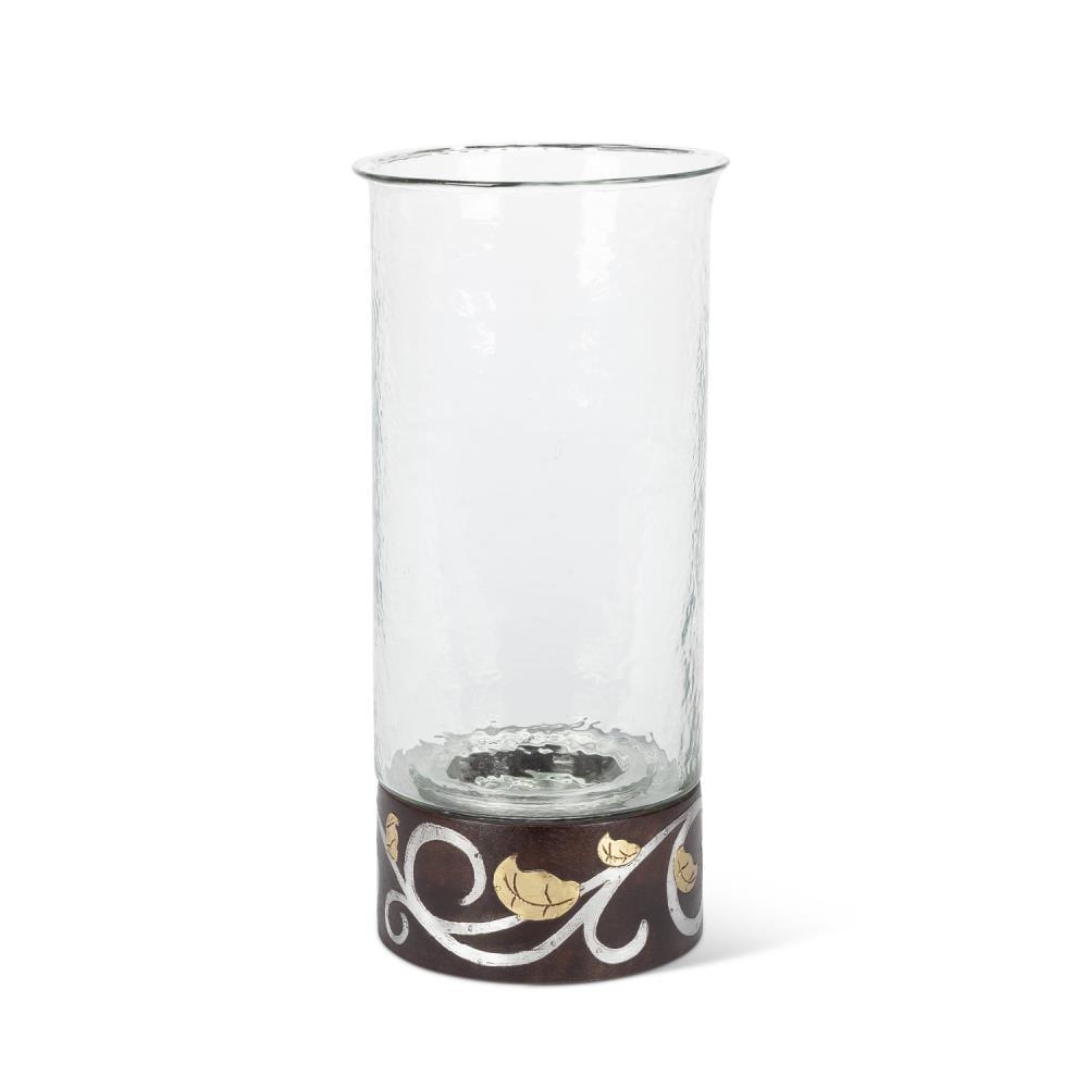 The Gerson Companies Gl Mango Wood Inlay Candle Holder H Black 18.5 X 13.5 X 3