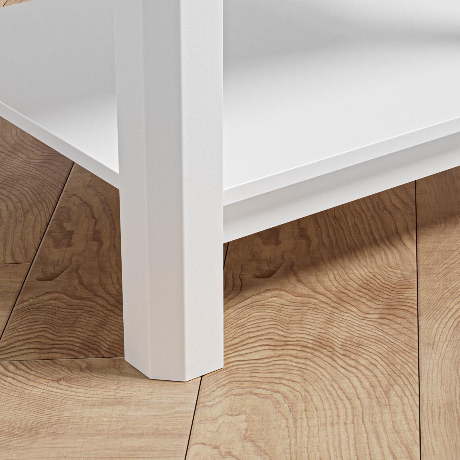 Giluta White Night Stand, 27.95'' H Wood Bedside Table with 2 Drawers, Natural Rattan Nightstand, Farmhouse End Side Table, Night Stand Cabinet for Bedroom