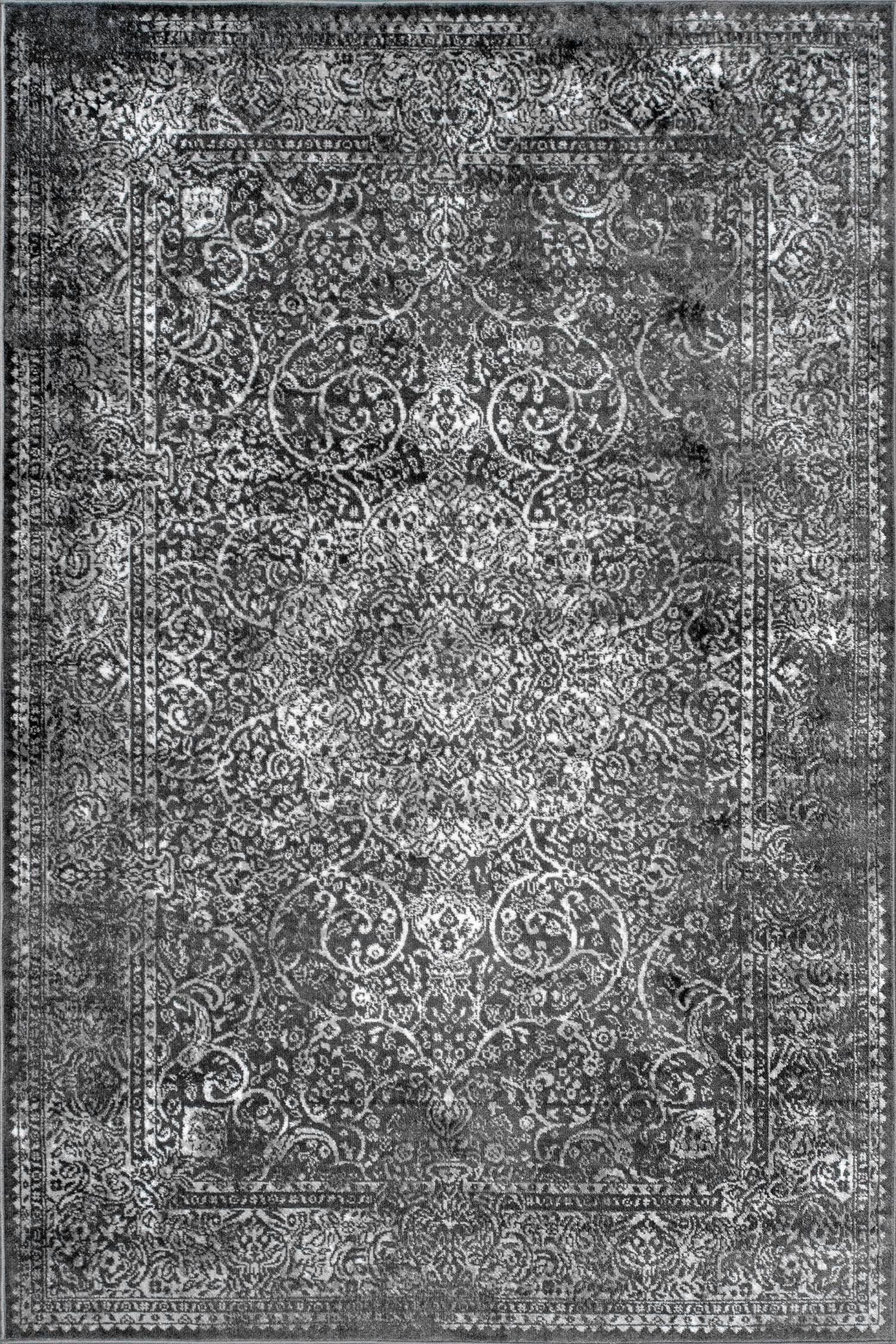 Nuloom Delores Oriental/Persian 9x12 Indoor Area Rug for Living Room Bedroom Dining Room Kitchen, Dark Grey/Ivory
