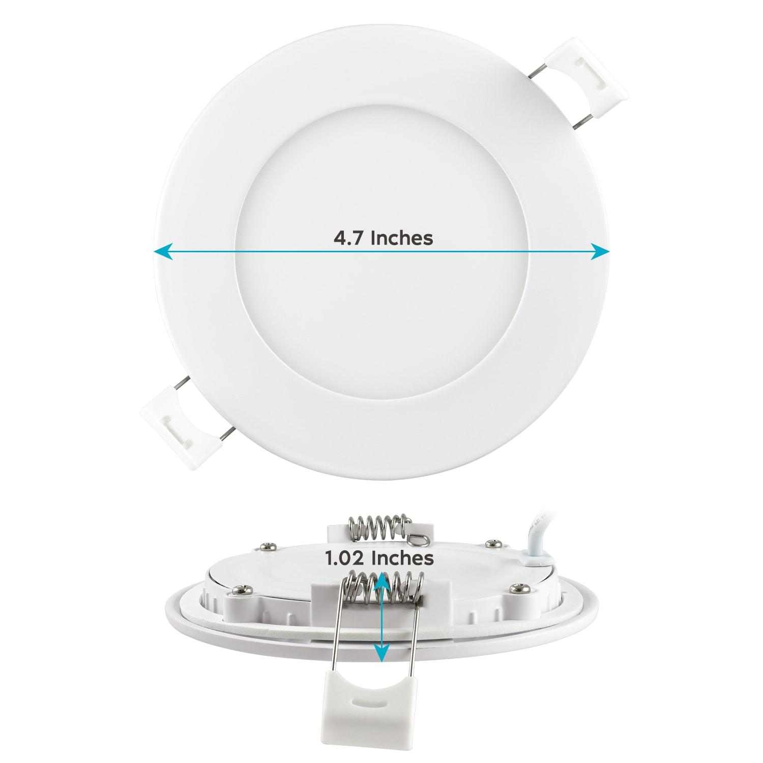 Luxrite 4 inch Ultra Thin LED Recessed Light with Junction Box 10W 5 Color Selectable Dimmable 750 Lumens ETL Rated 6-Pack